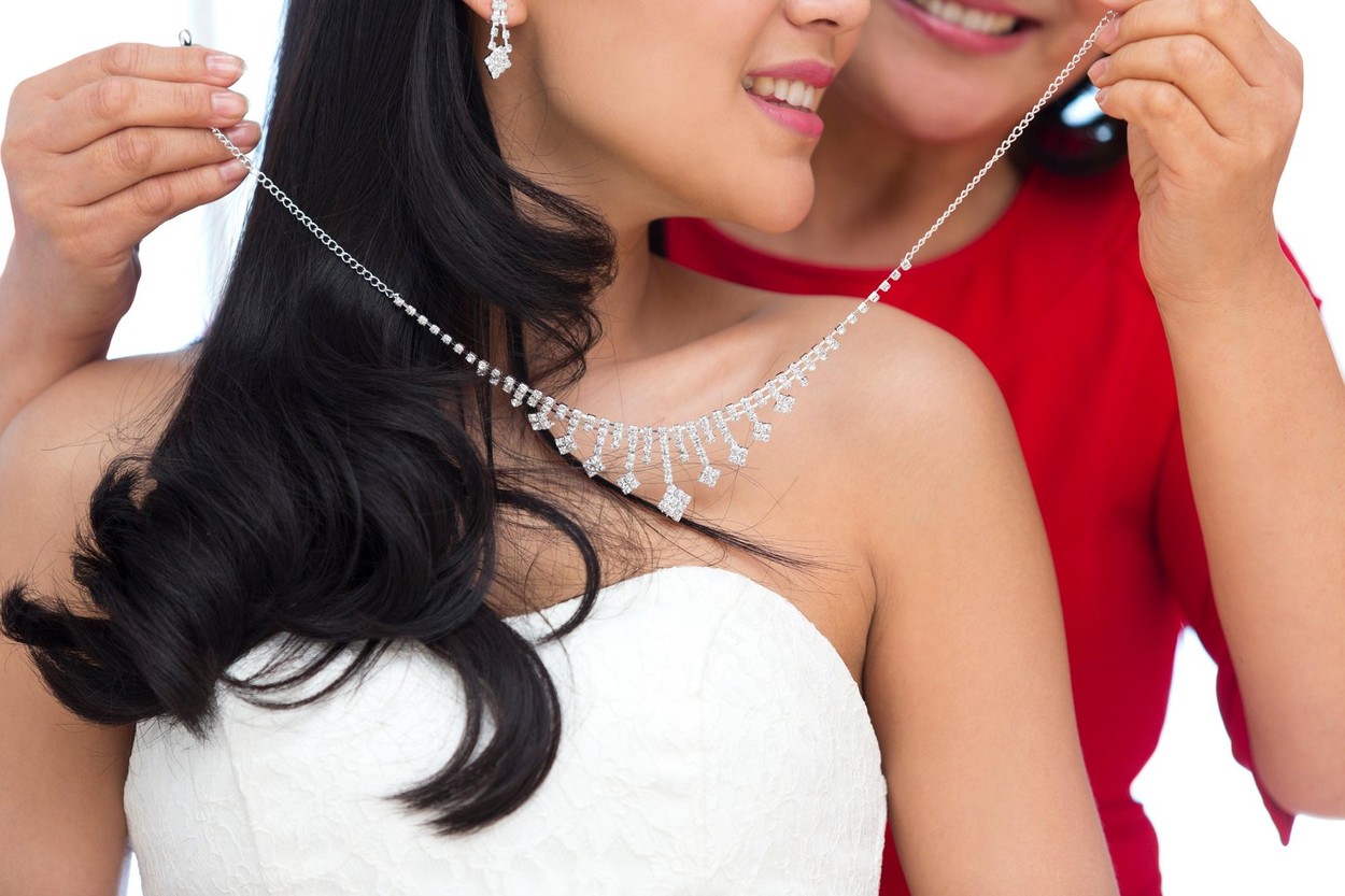 Beautiful bride and mother