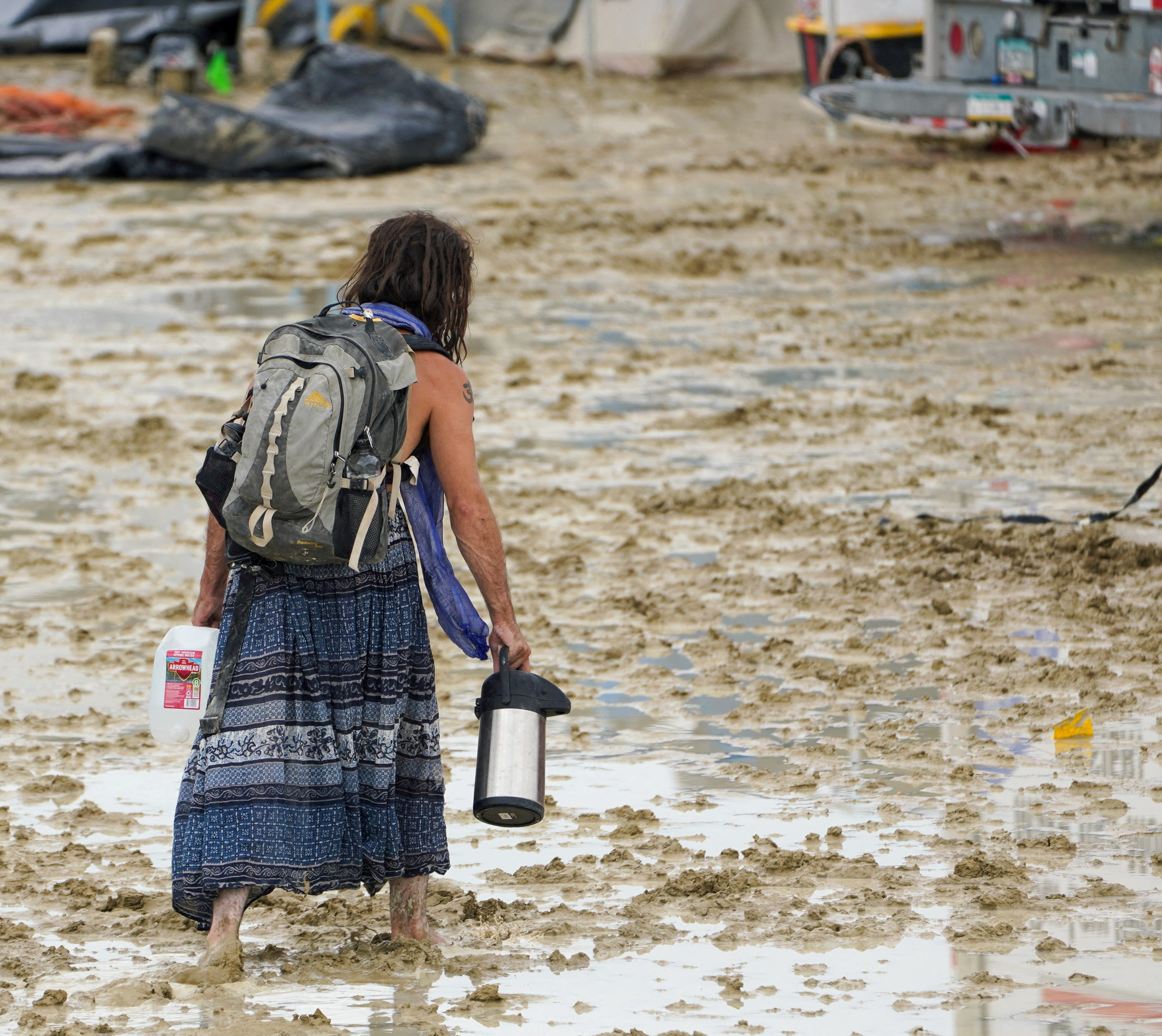 Burning Man revelers stranded in Nevada desert by rain and mud