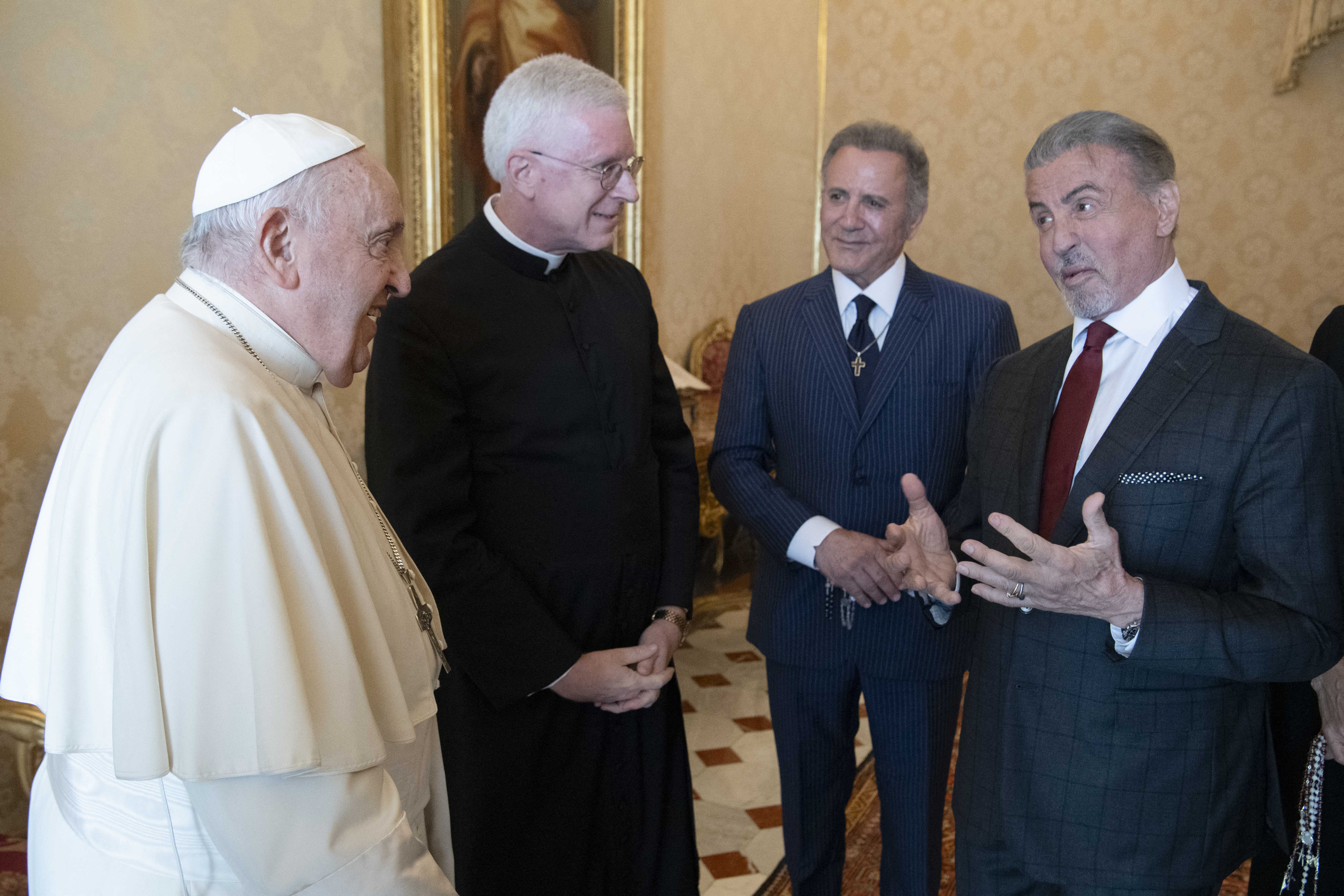 VATICAN-RELIGION-POPE-STALLONE