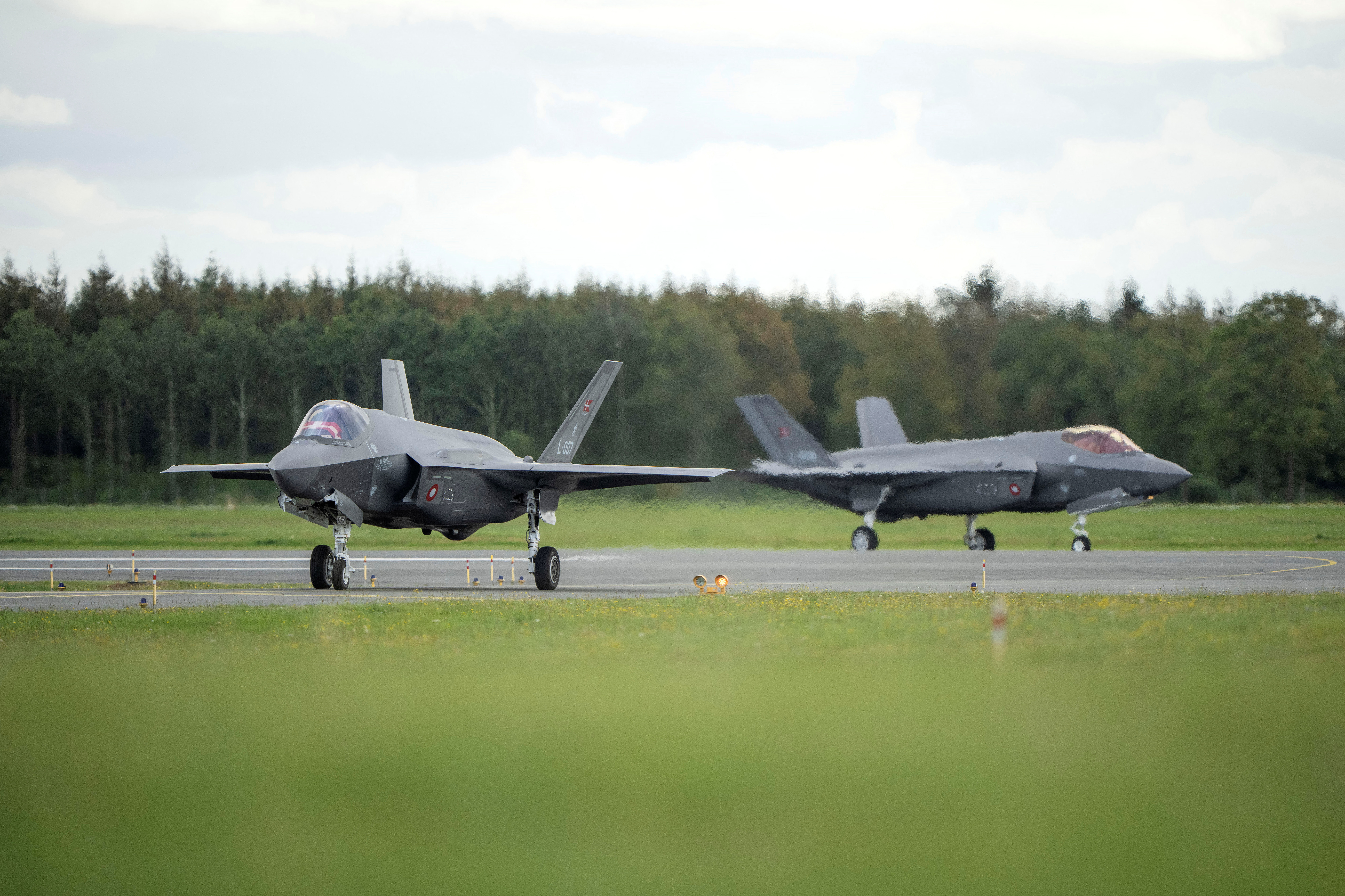 The Danish Minister of Defense receives the first F-35 fighter jets