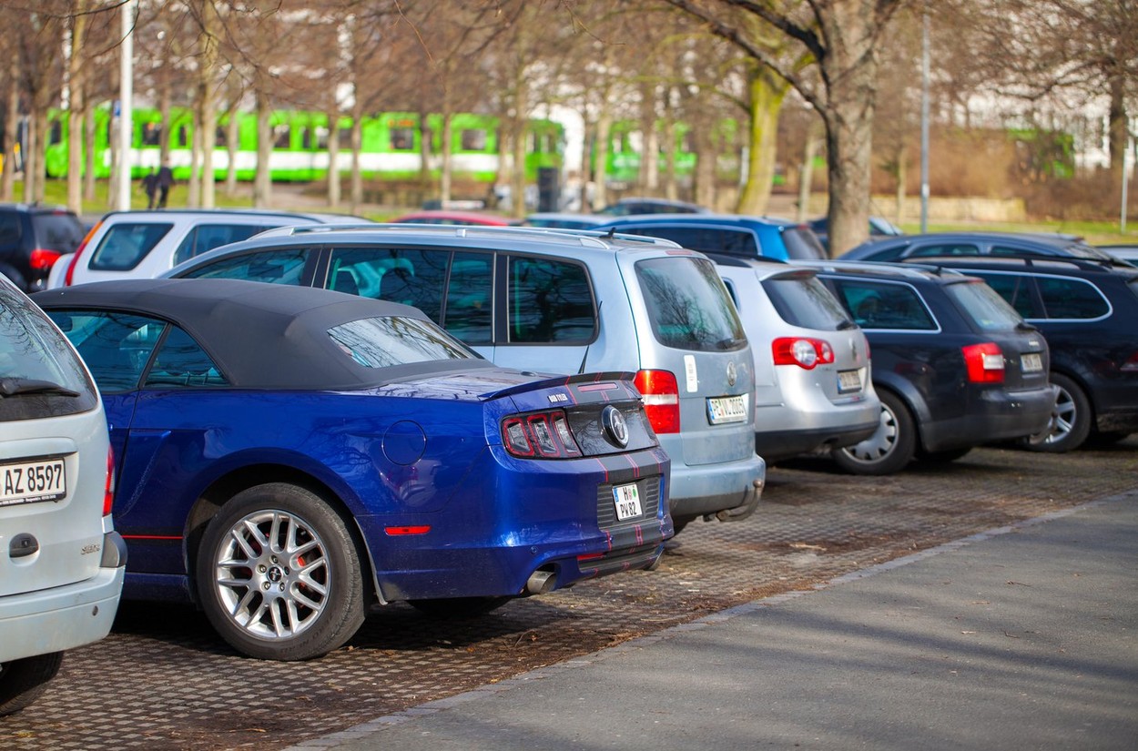 HANNOVER / GERMANY - MARCH 12, 2017: cars stands on a parking area
