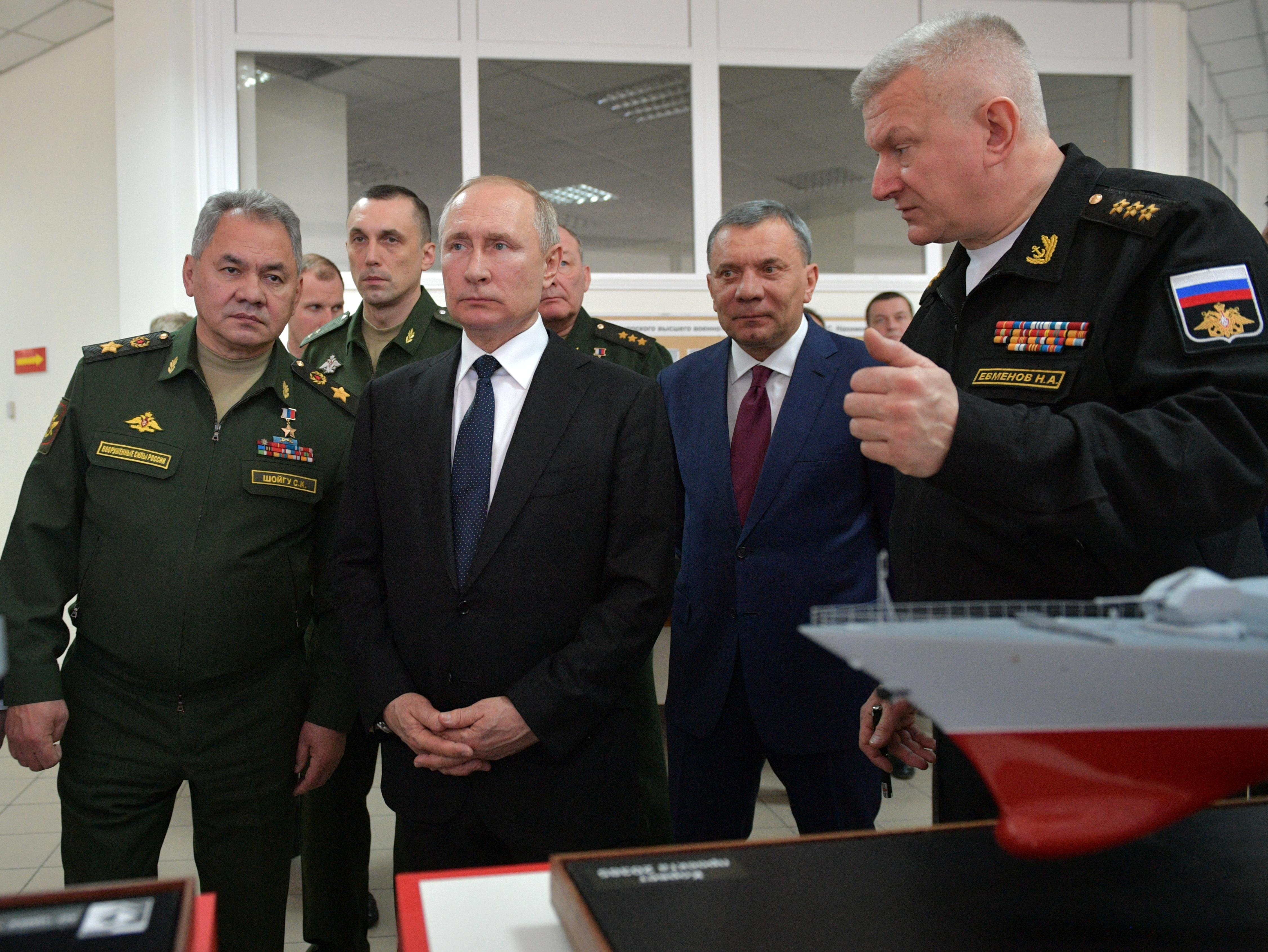 Russian President Vladimir Putin visits the Nakhimov Naval Academy in Sevastopol
