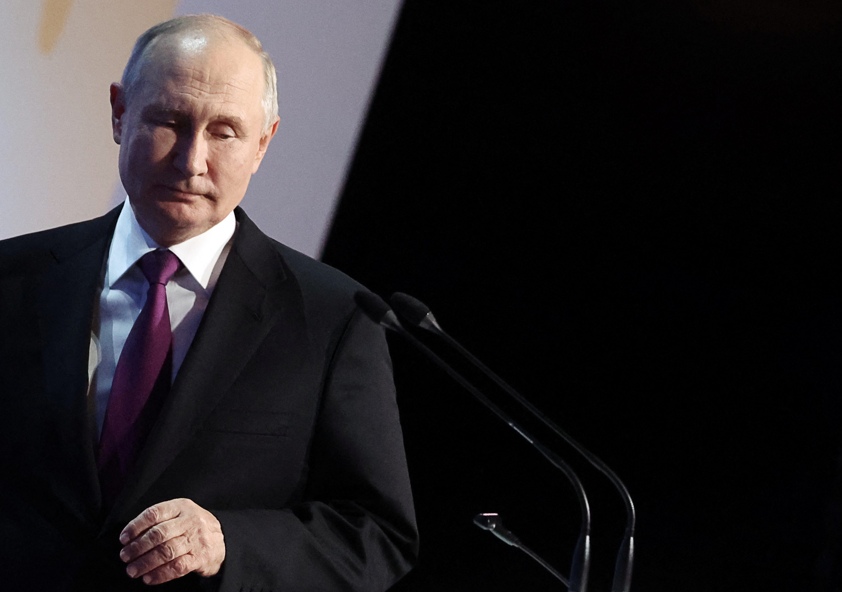 Russian President Putin attends a concert in Moscow