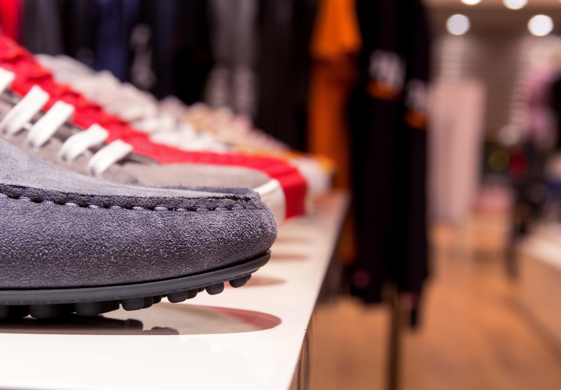 classic man shoes colorful in a row