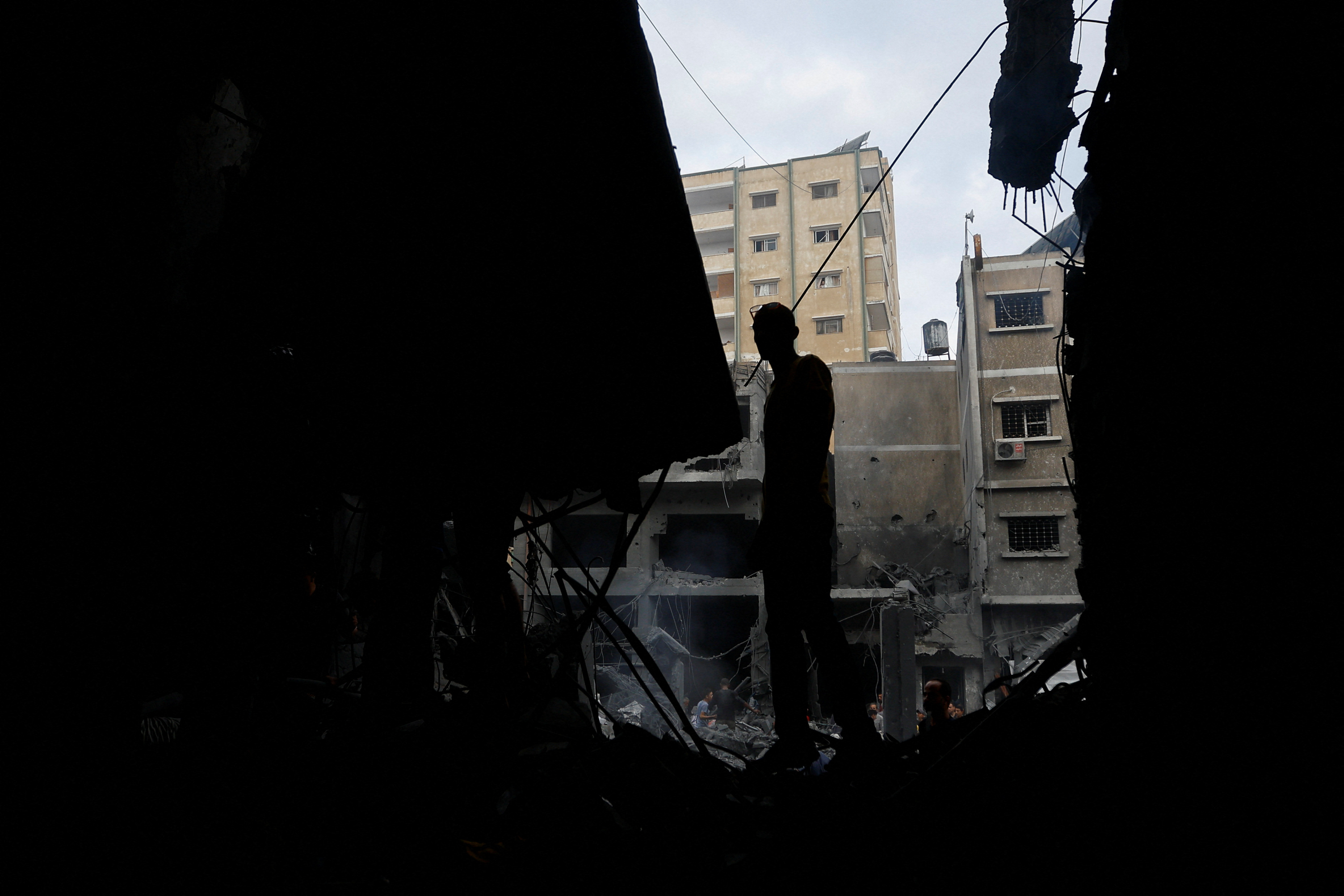 Aftermath of Israeli strikes in Khan Younis