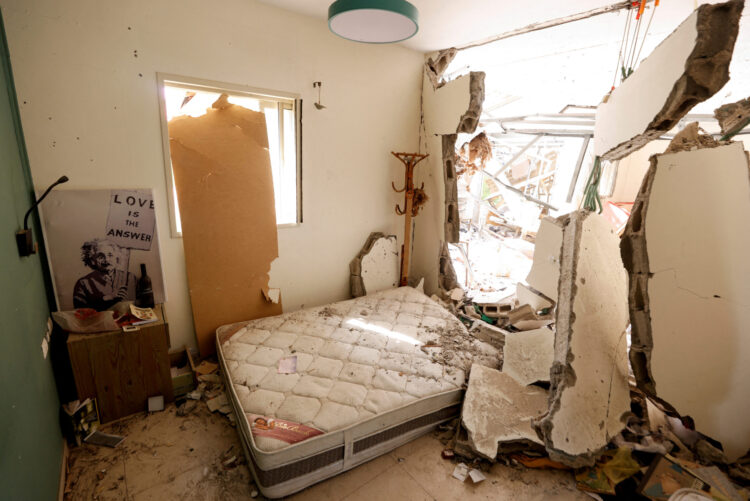 Aftermath of a mass infiltration by Hamas gunmen from the Gaza Strip, in Kibbutz Beeri in southern Israel