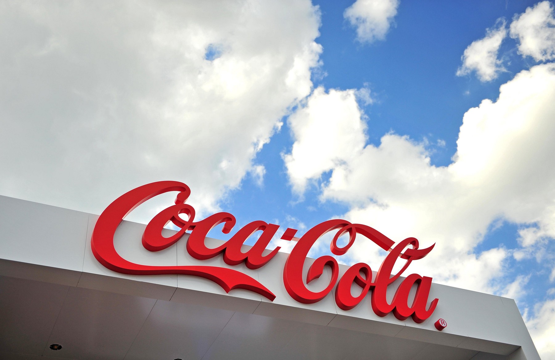 MOSCOW, RUSSIA - JUNE 22: Logo of Coca-Cola company, Moscow on June 22, 2018. Coca-Cola Company is  American corporation, manufacturer and retailer.