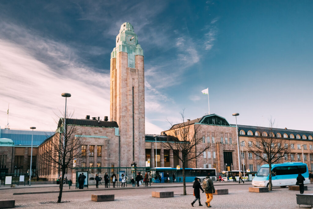 Helsinki,,Finland.,View,Of,Helsinki,Central,Railway,Station.