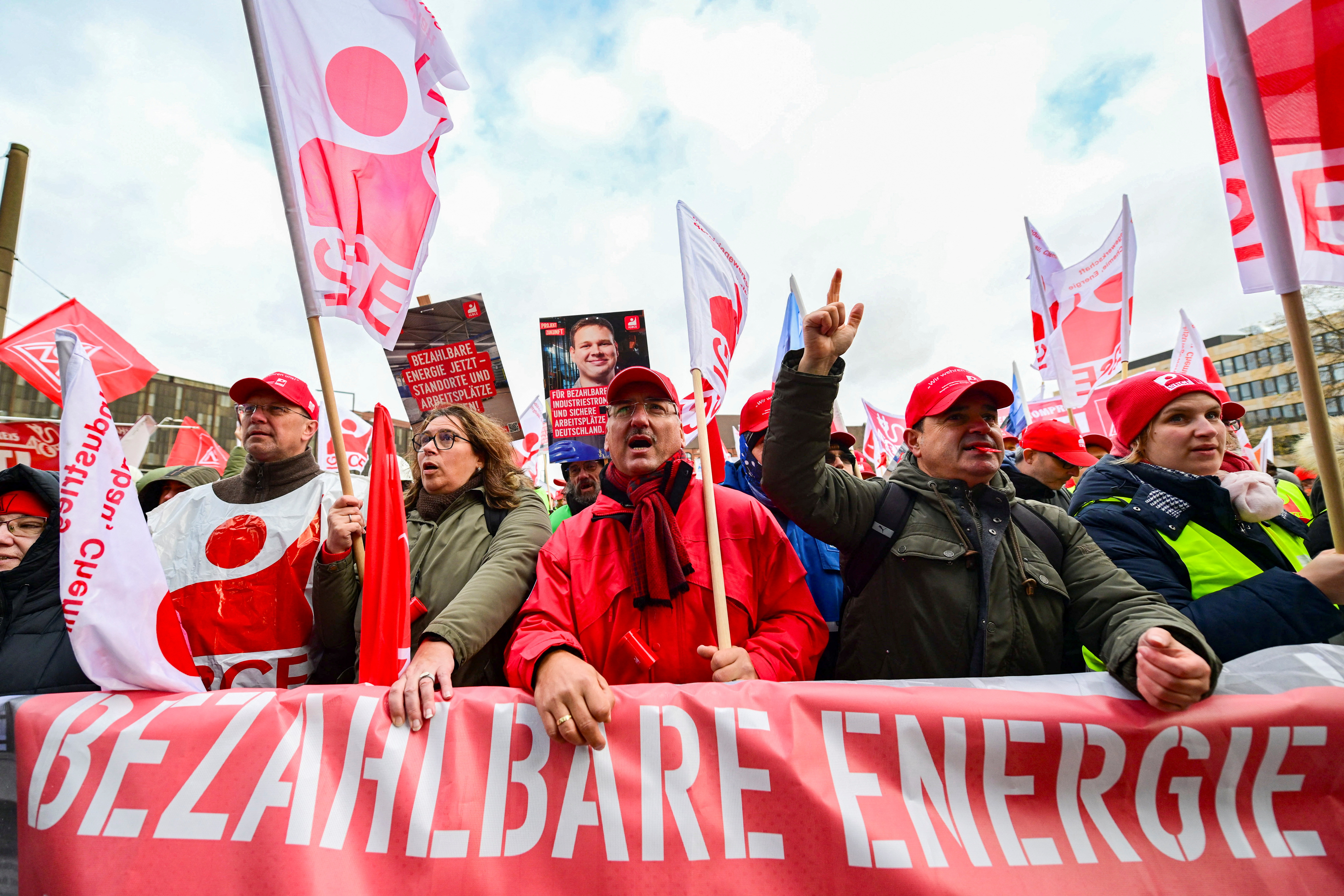 German IG Metall Union protests for low E-power prices for the industry in Duisburg