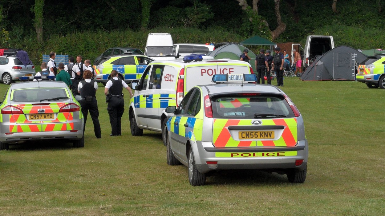 Police attending a firearm incident at a South Wales campsite.