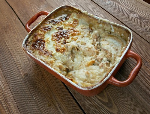 Rappie pie -  traditional meal from southwest Nova Scotia or Acadia.