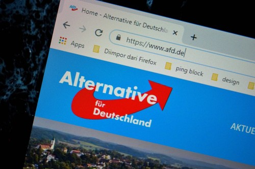 Alternative fur Deutschland - AFD website home page on computer screen. Bekasi, July 21 2020
