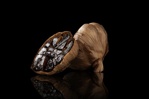 Gourmet black garlic.