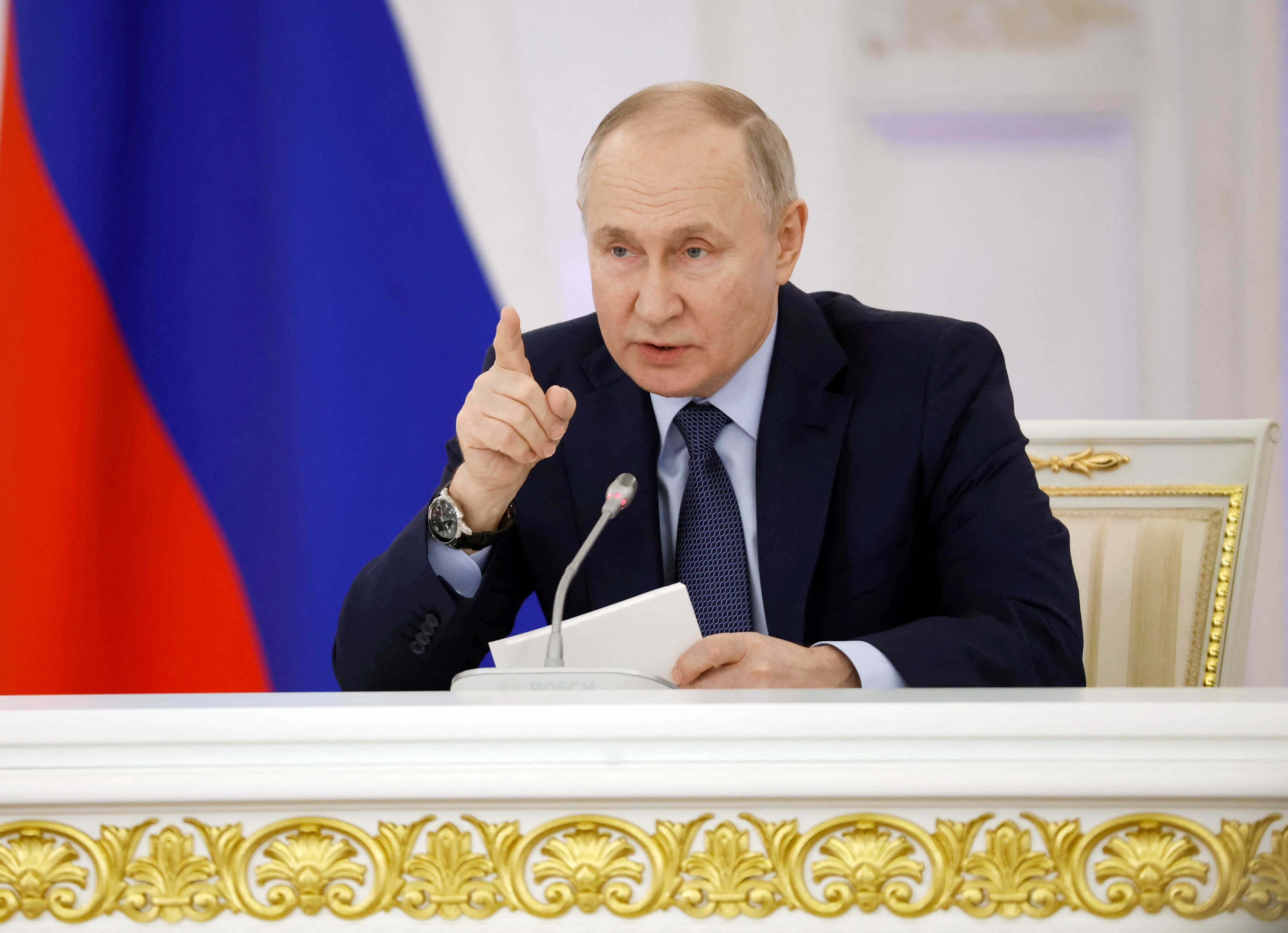 Russian President Vladimir Putin chairs a meeting of the State Council in Moscow