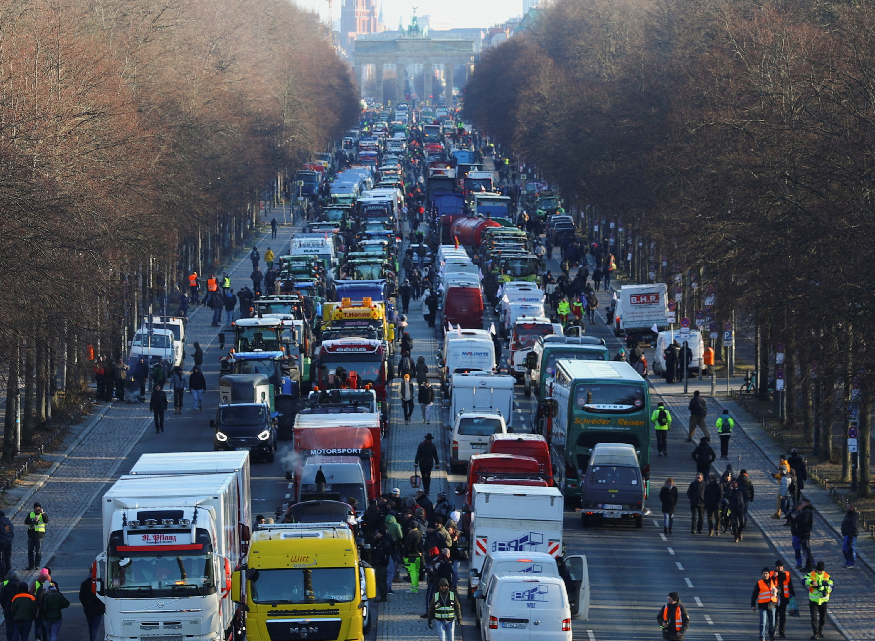 German farmers protest against the cut of vehicle tax subsidies in Berlin