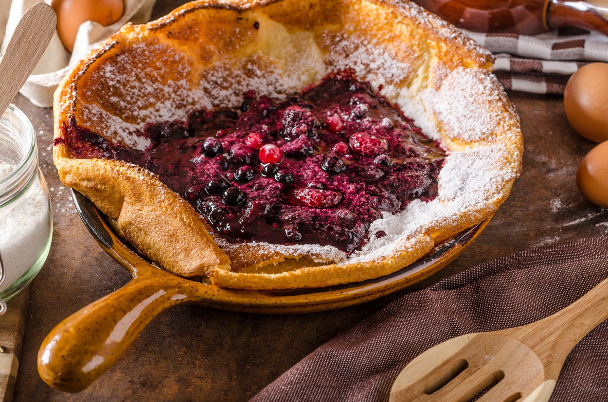 Dutch baby pancake with berries