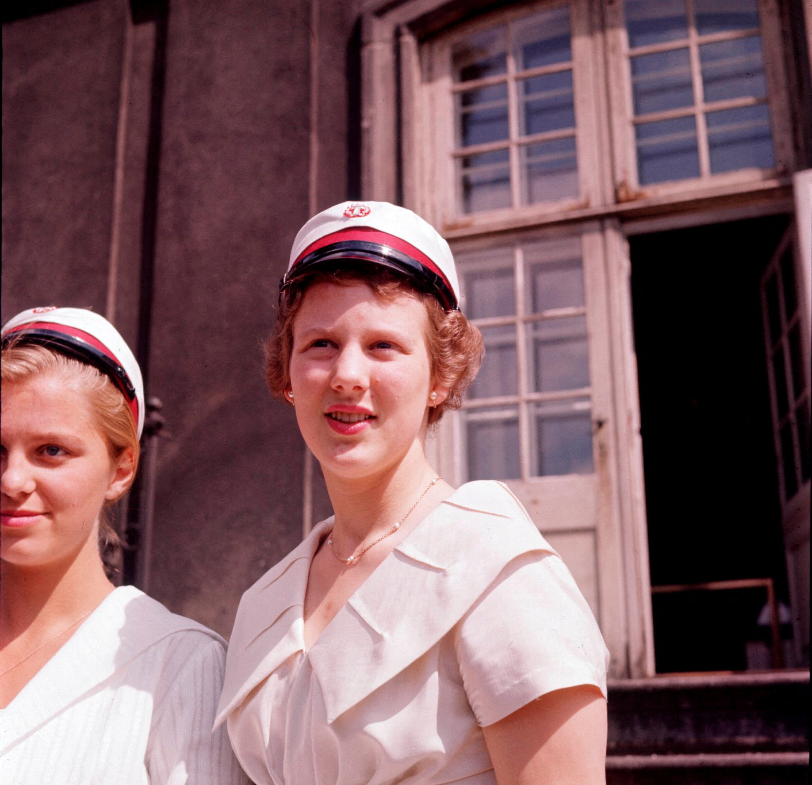 Denmark's then-Princess Margrethe poses as a student in 1959