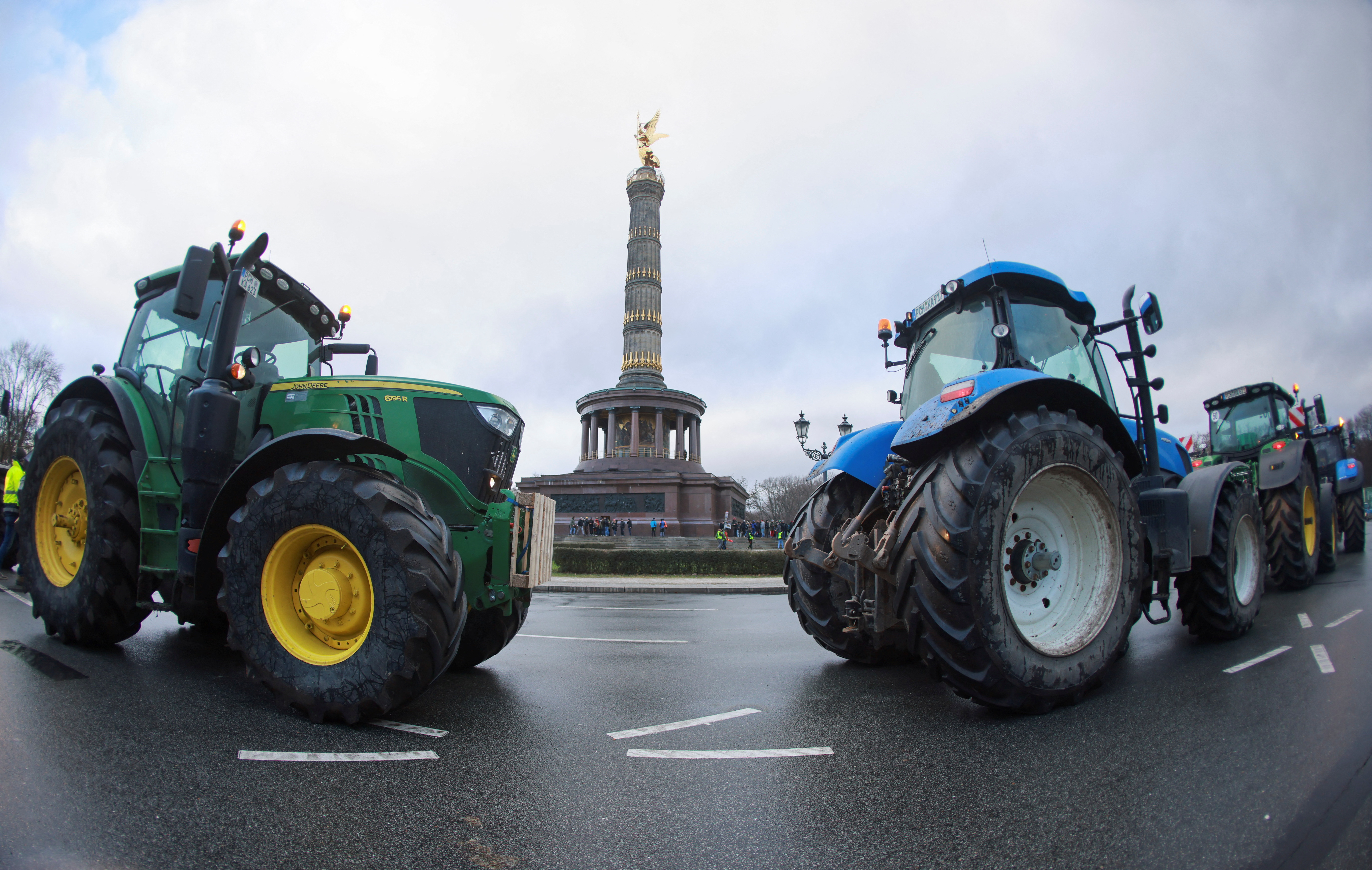 German farmers protest against the cut of vehicle tax subsidies in Berlin