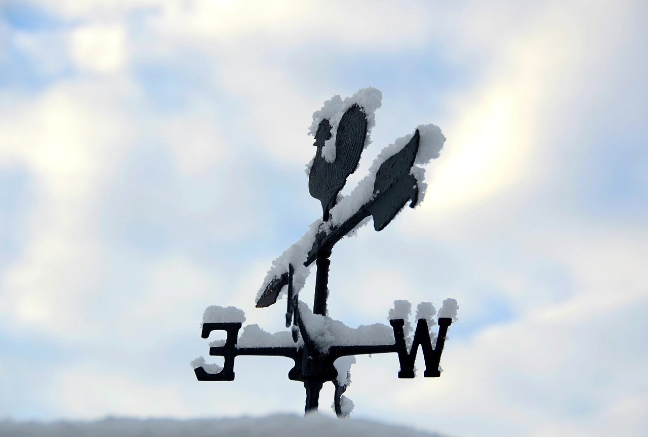 weather-vane, vjetrokaz, snijeg, vjetrovi, vjetar,