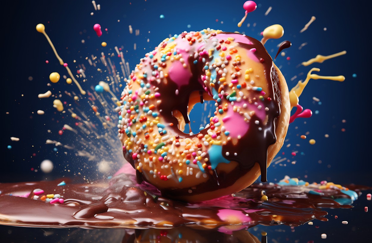 Dynamic Donut with Sprinkles Cascade
