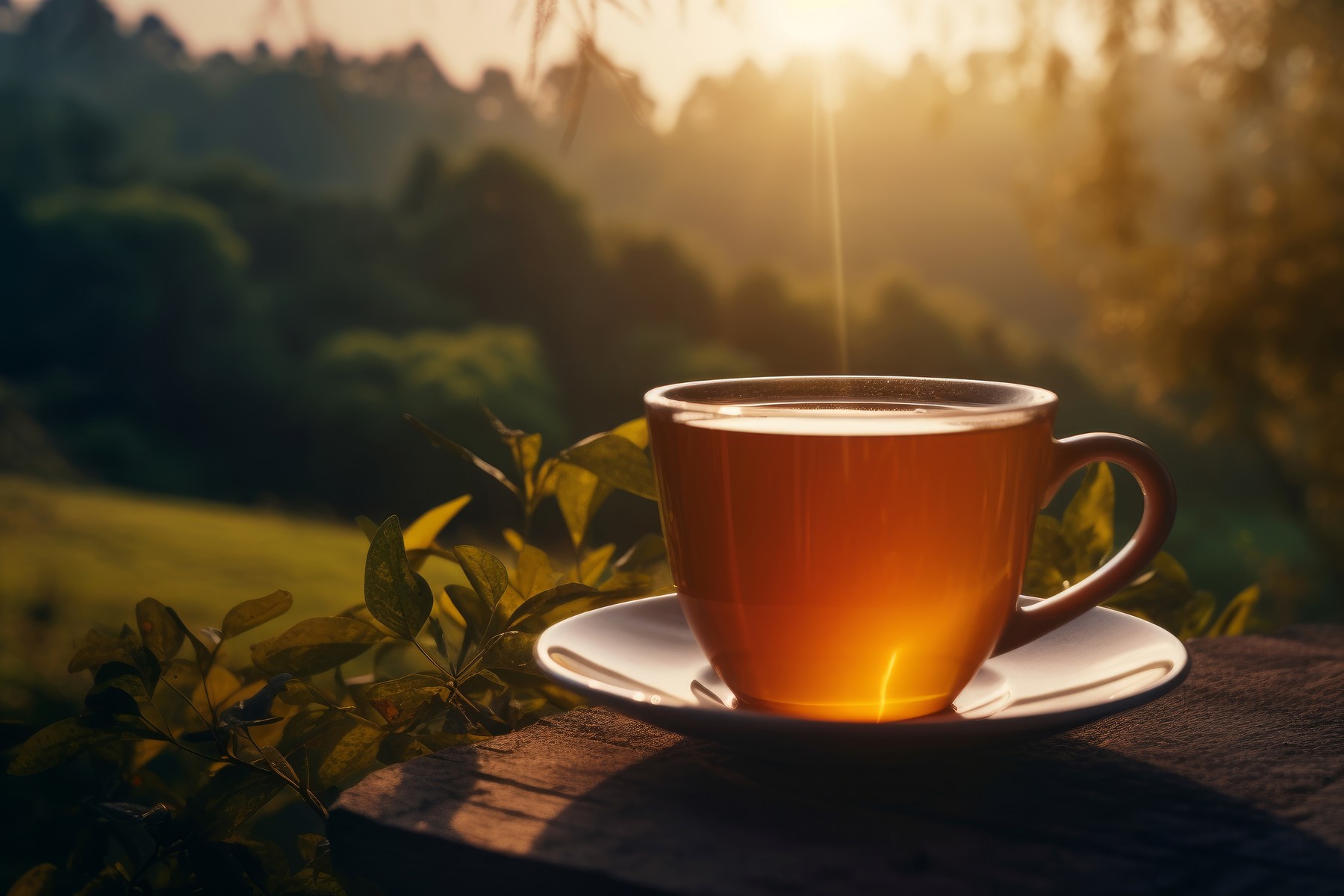 Nature tea cup. Generate Ai