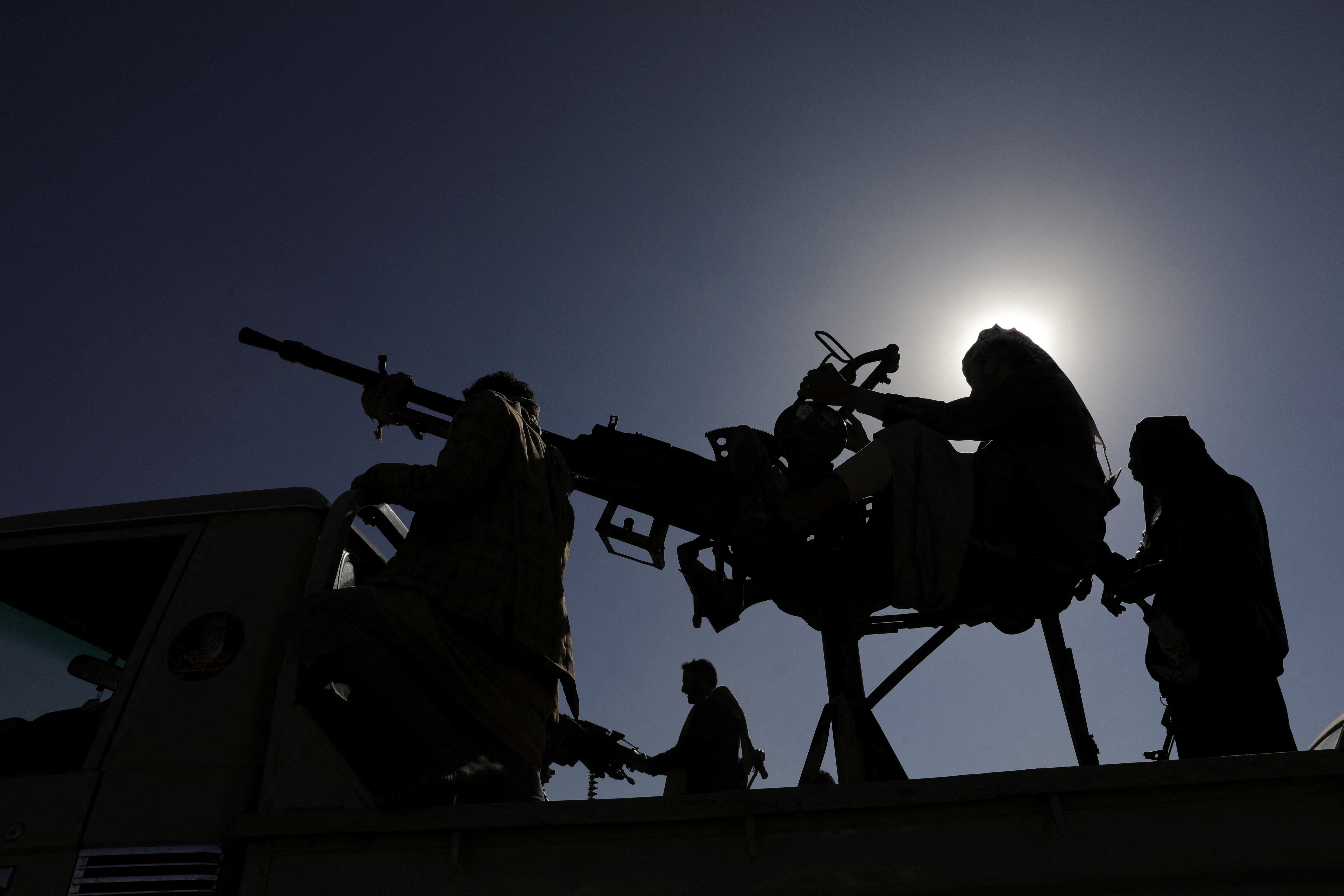 Houthi followers protest near Sanaa