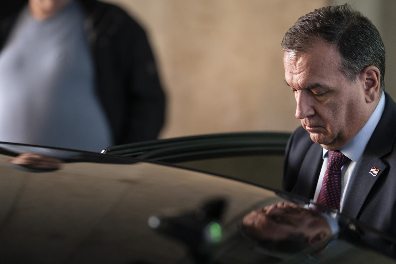 Zagreb: Dolazak članova HDZ-a na sjednicu Šireg predsjedništva