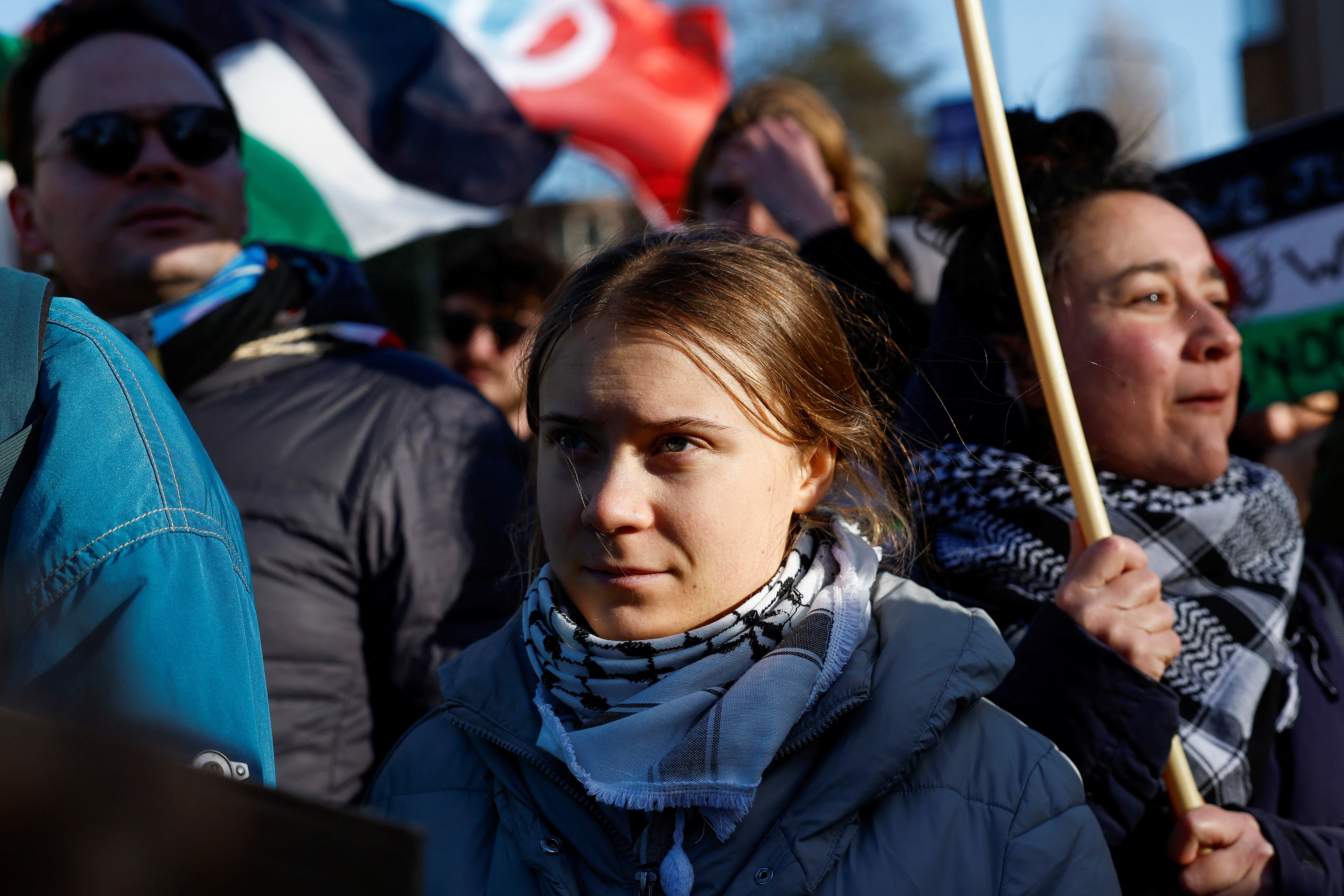Demonstrations outside the International Court of Justice (ICJ) in The Hague