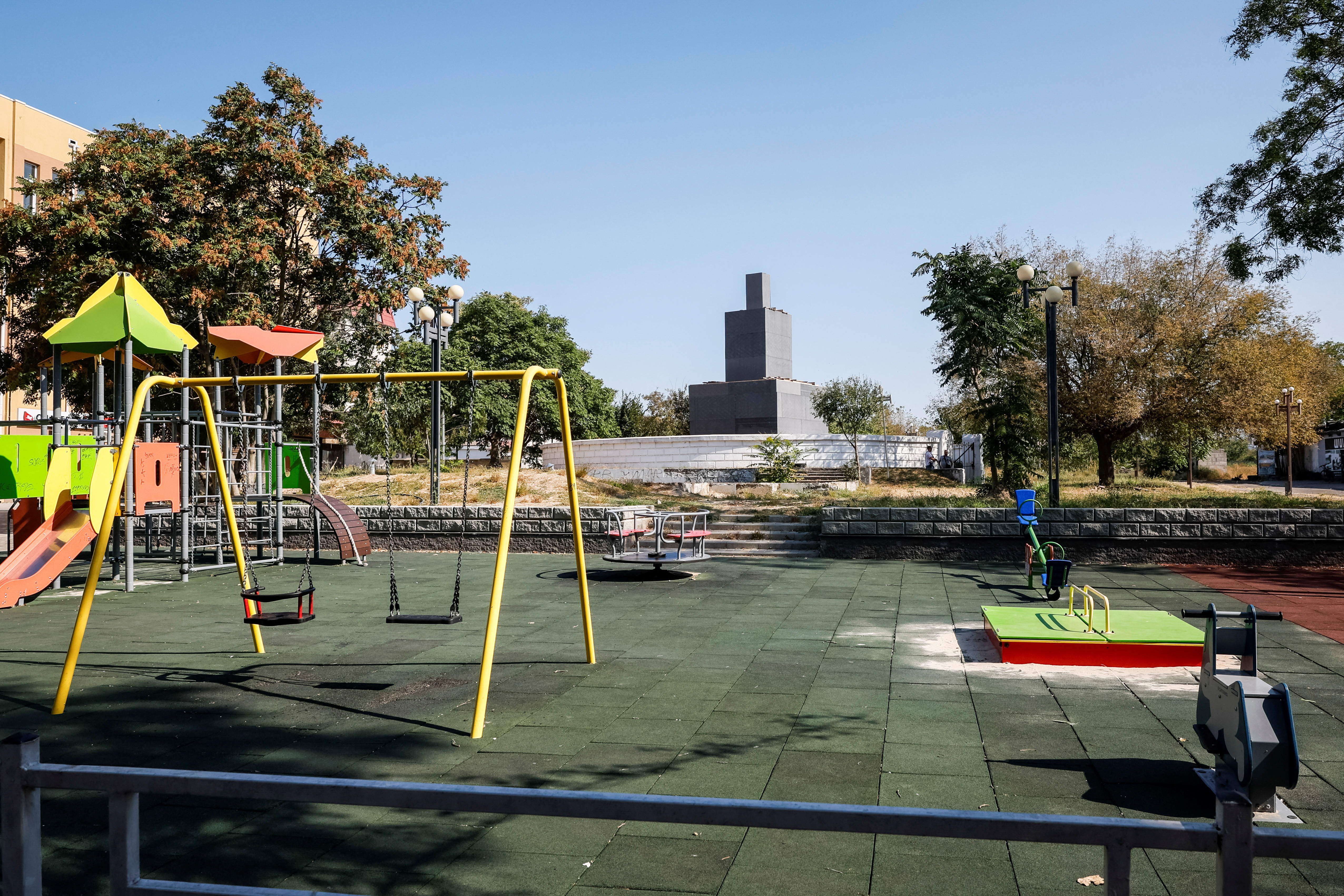 A playground is seen in Kherson