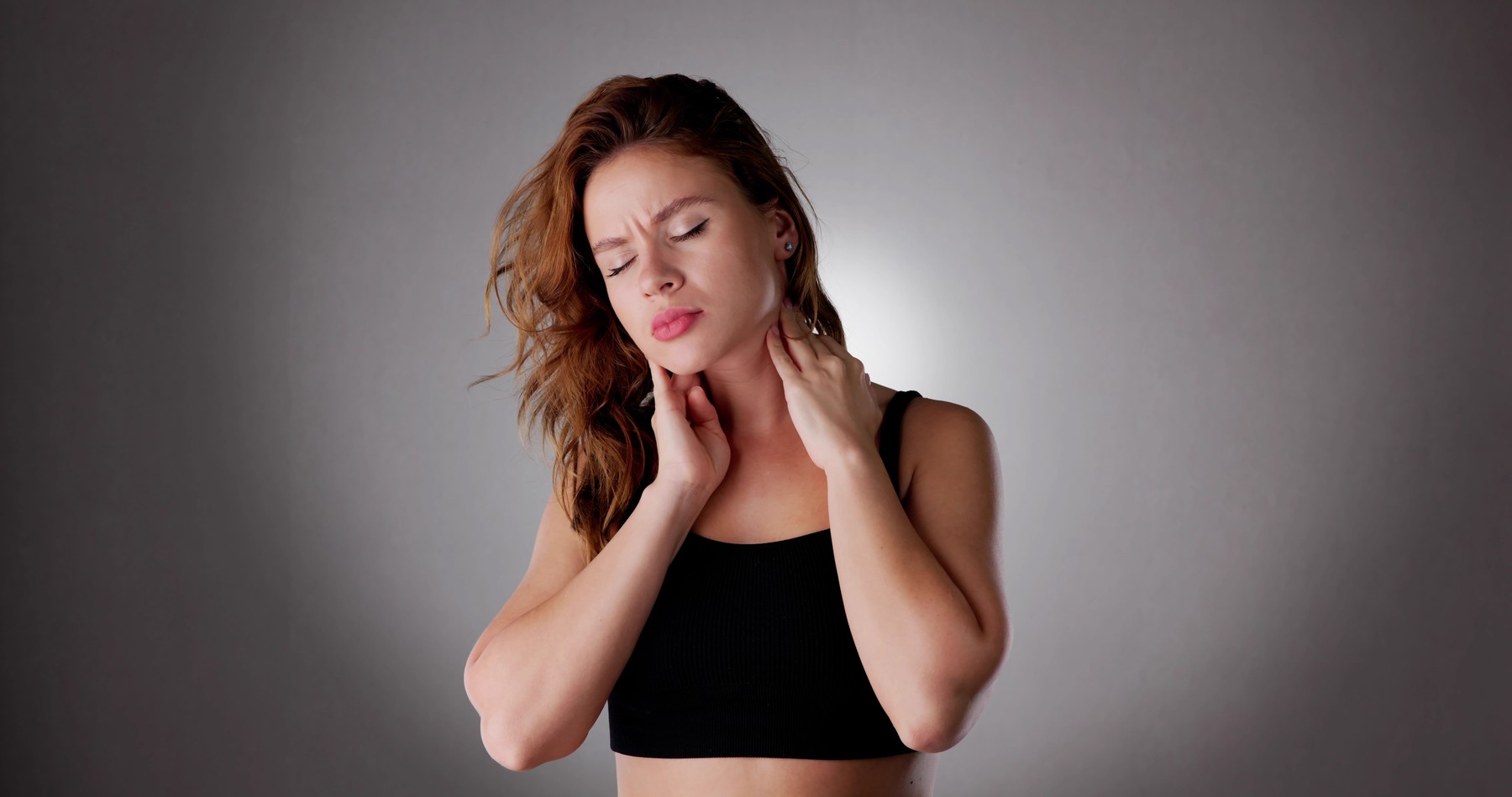 Stiff Neck Pain. Uncomfortable Posture