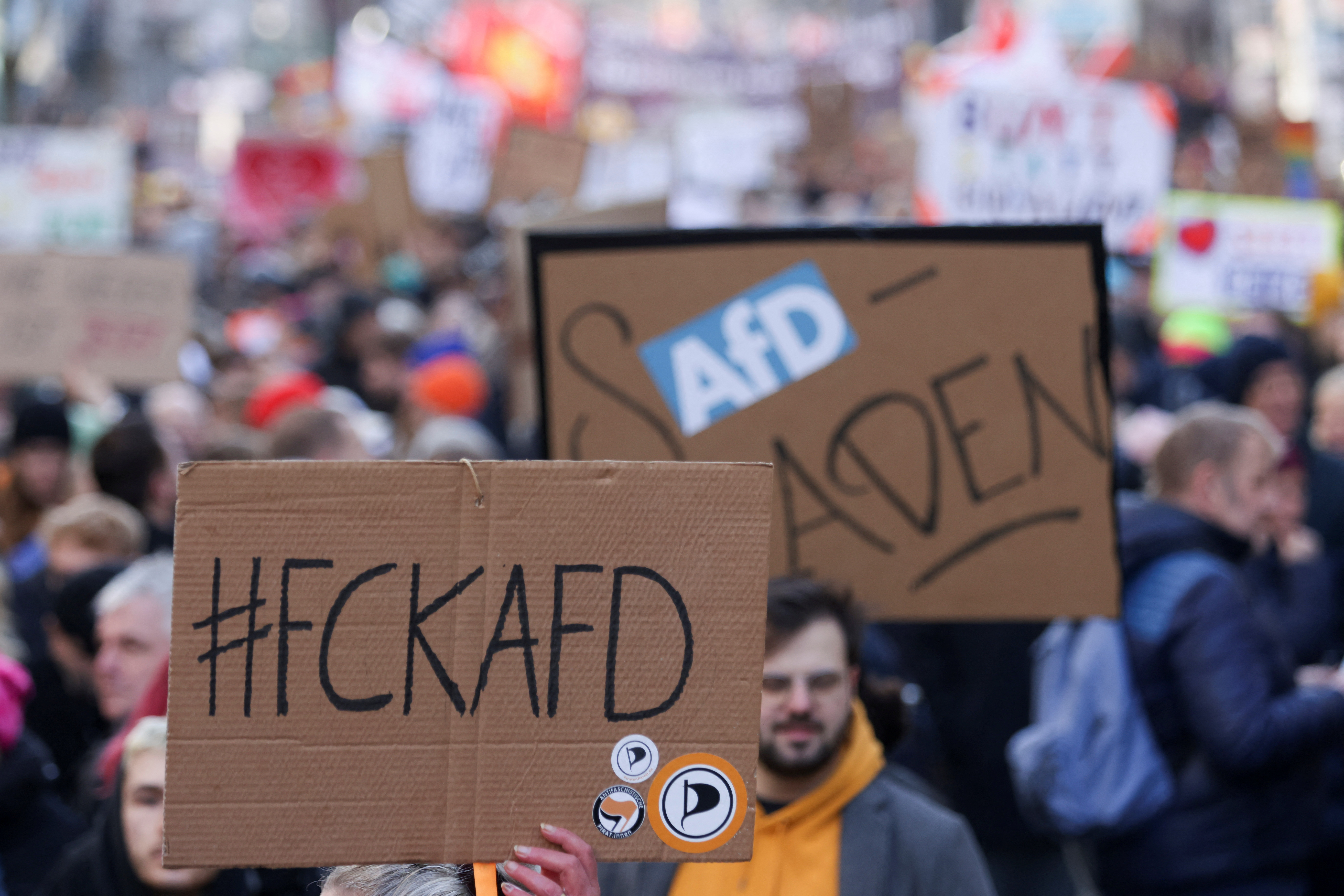 Demonstration against the Alternative for Germany party (AfD) and right-wing extremism, in Duesseldorf