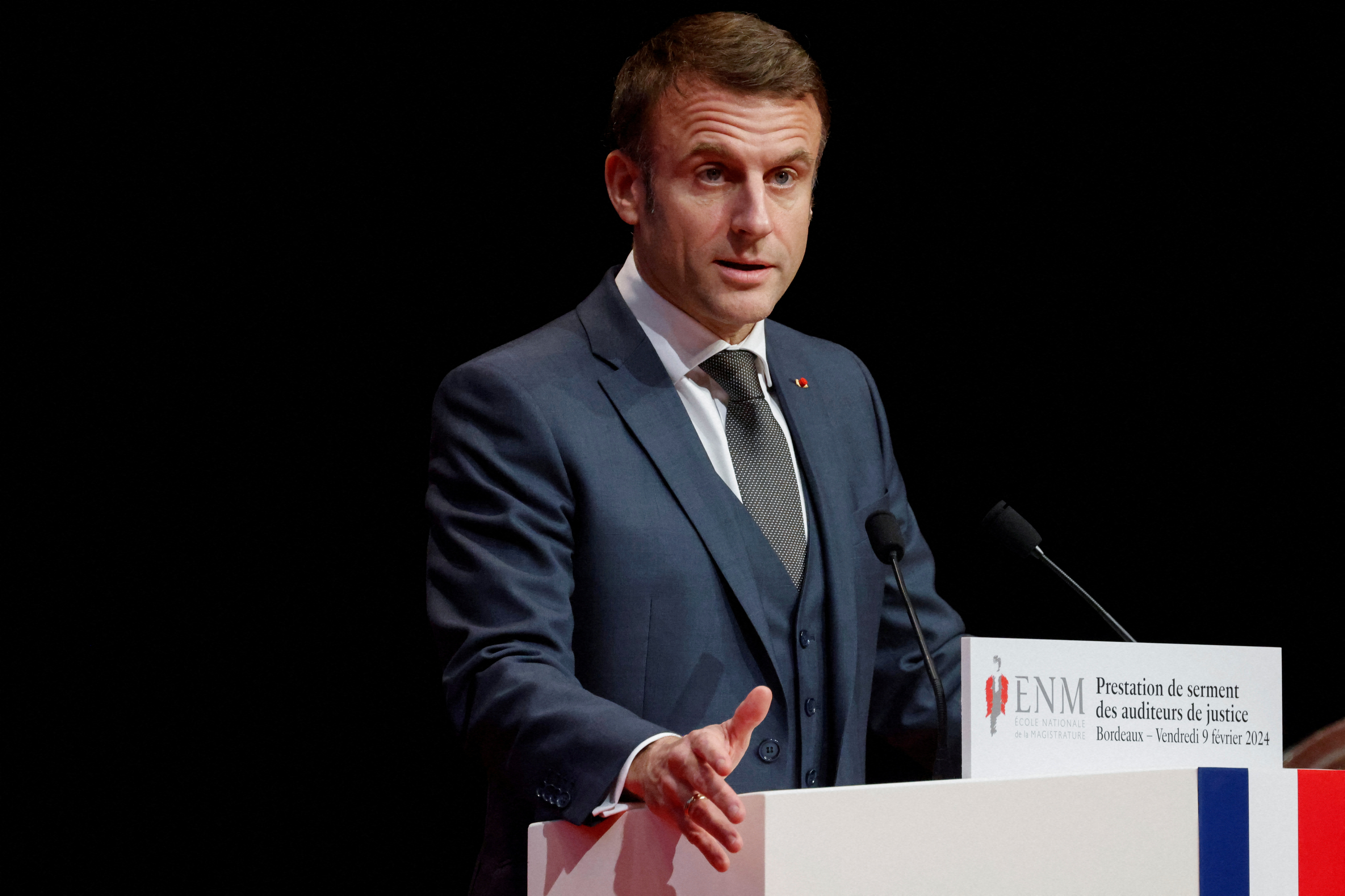 FILE PHOTO: French President Emmanuel Macron