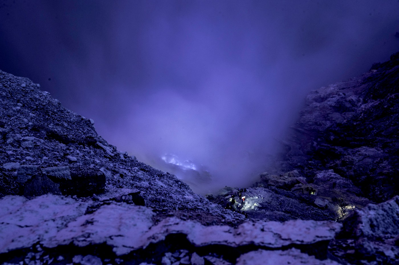 The sulfur mine near the Kawah Ijen volcano