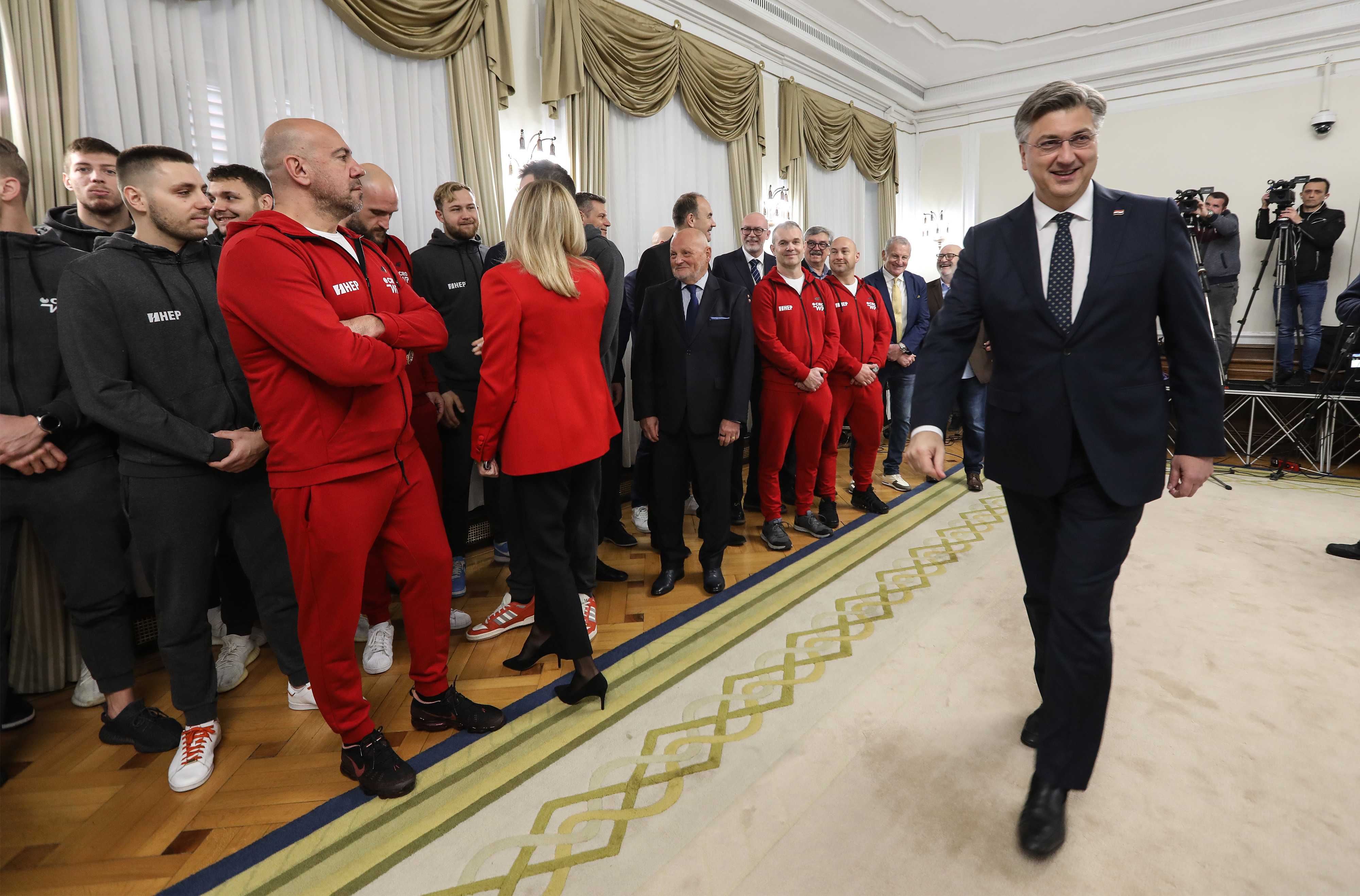 Zagreb: Andrej Plenković ugostio svjetske prvake u vaterpolu