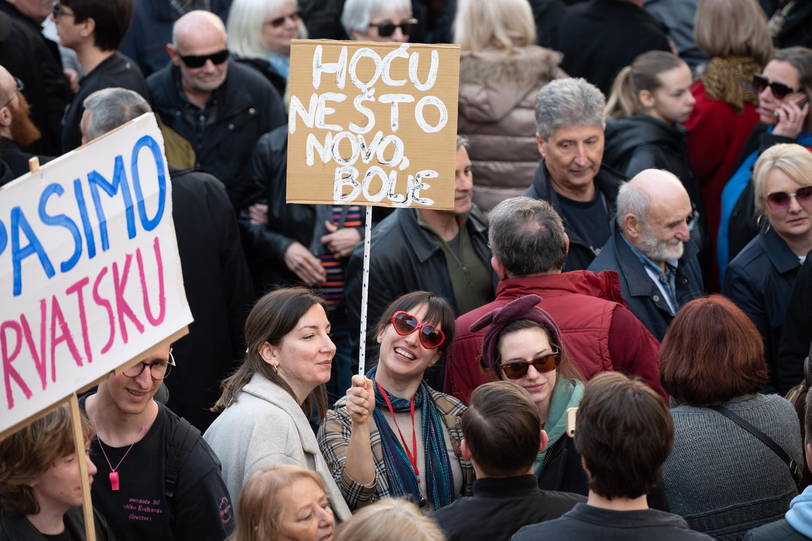 prosvjed na Markovom trgu