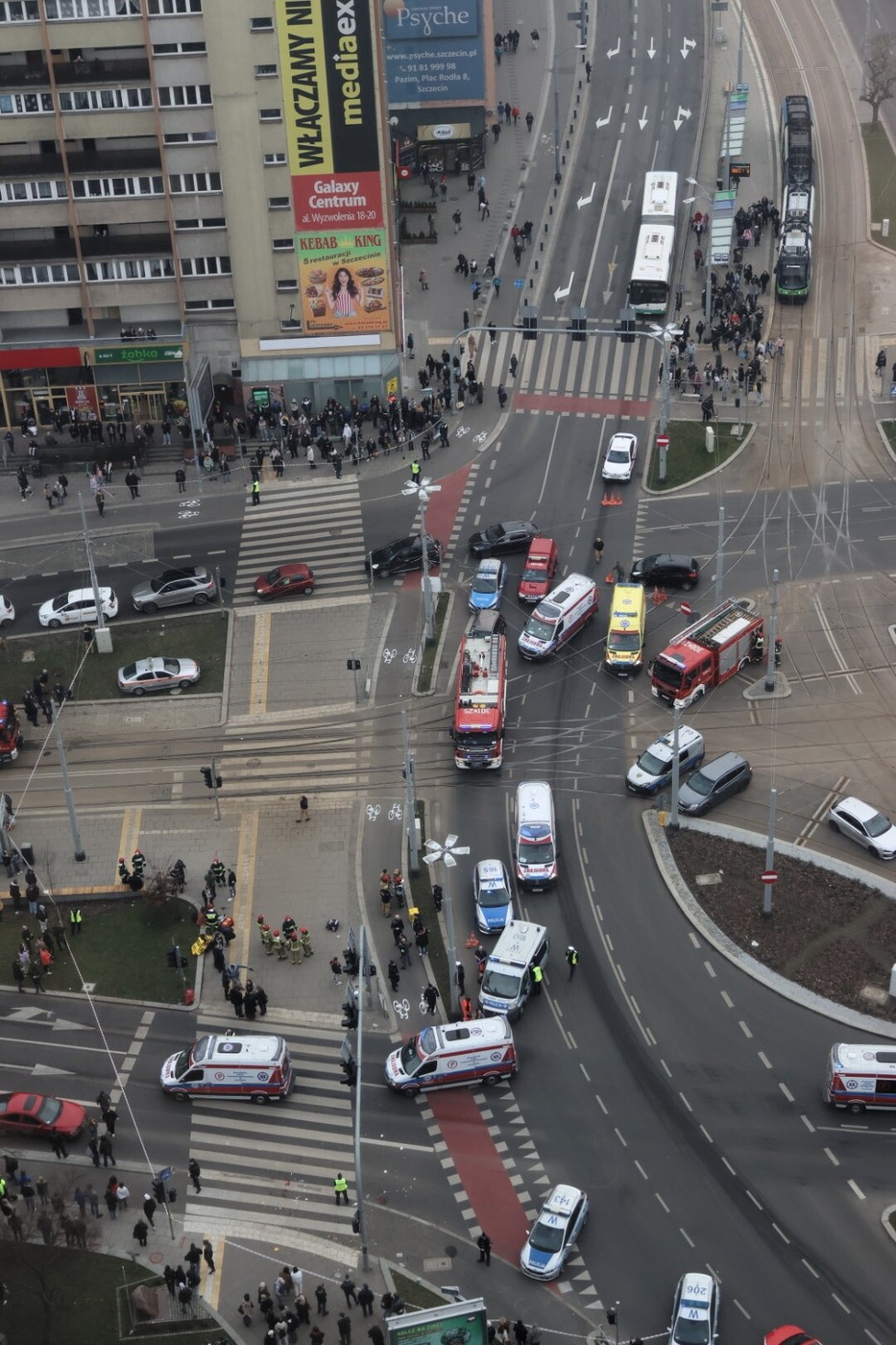 Road accident at Rodlo Square in Szczecin