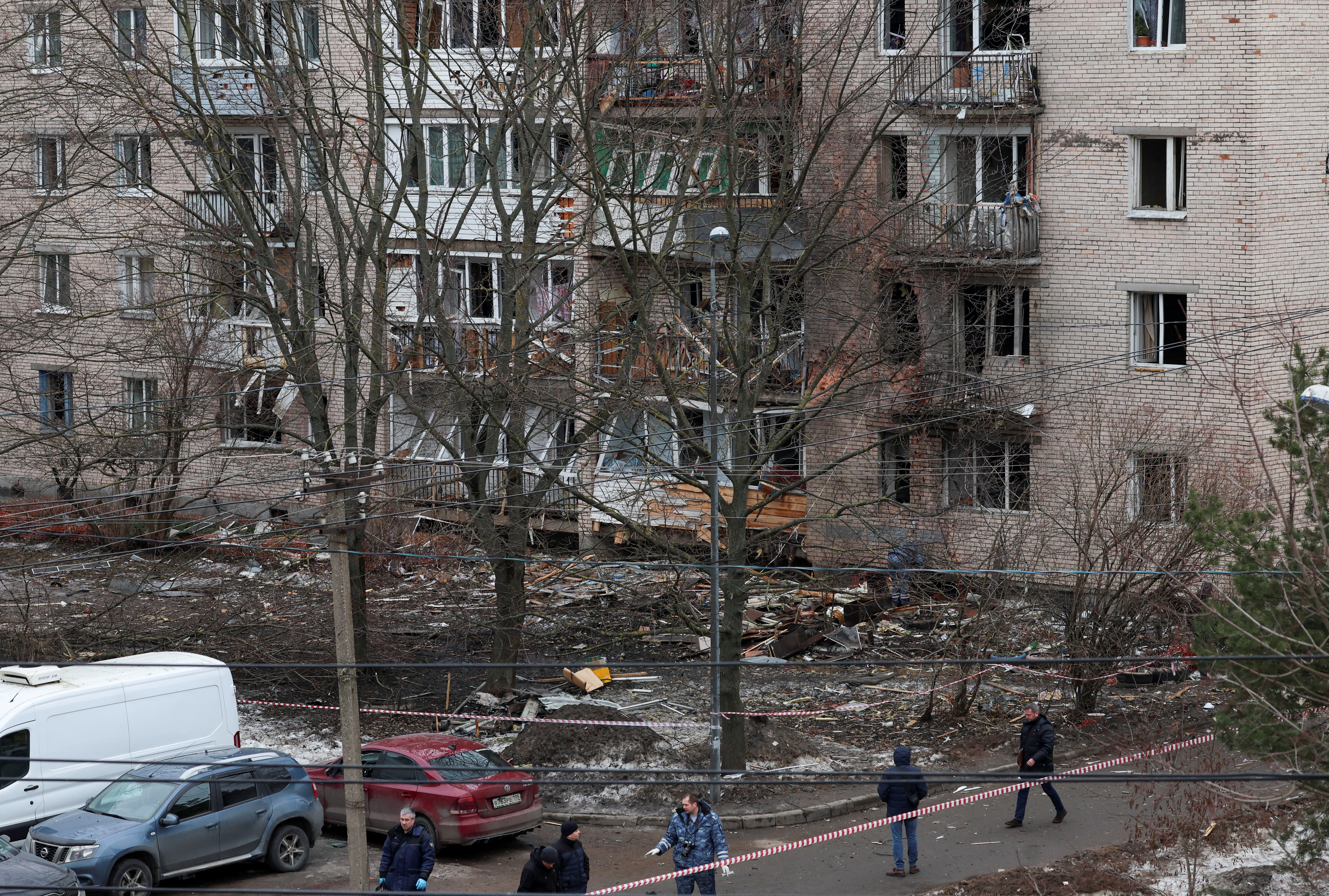 Accident aftermath in Saint Petersburg