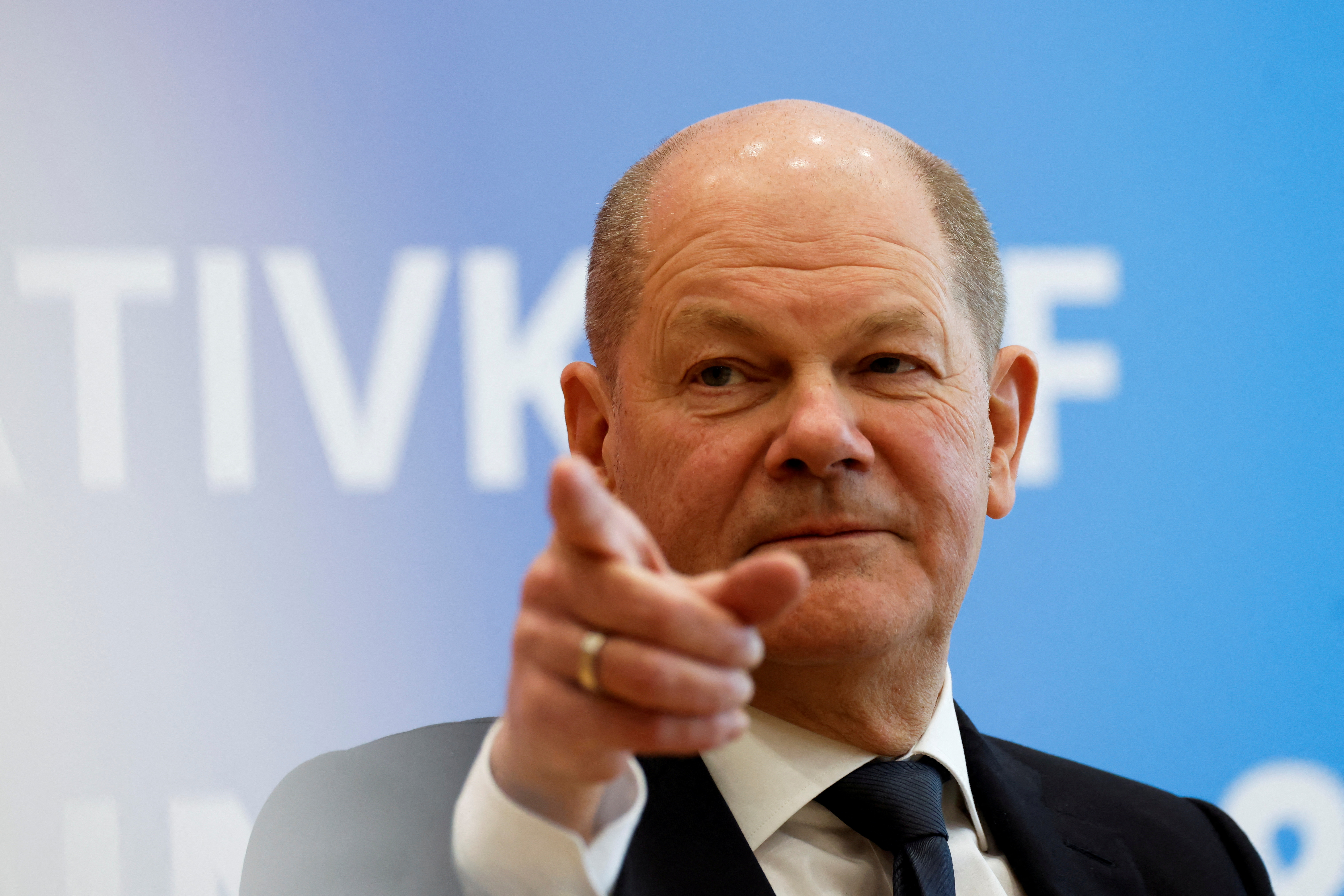 FILE PHOTO: German Chancellor Olaf Scholz attends the German Confederation of Skilled Crafts leaders' meeting in Munich