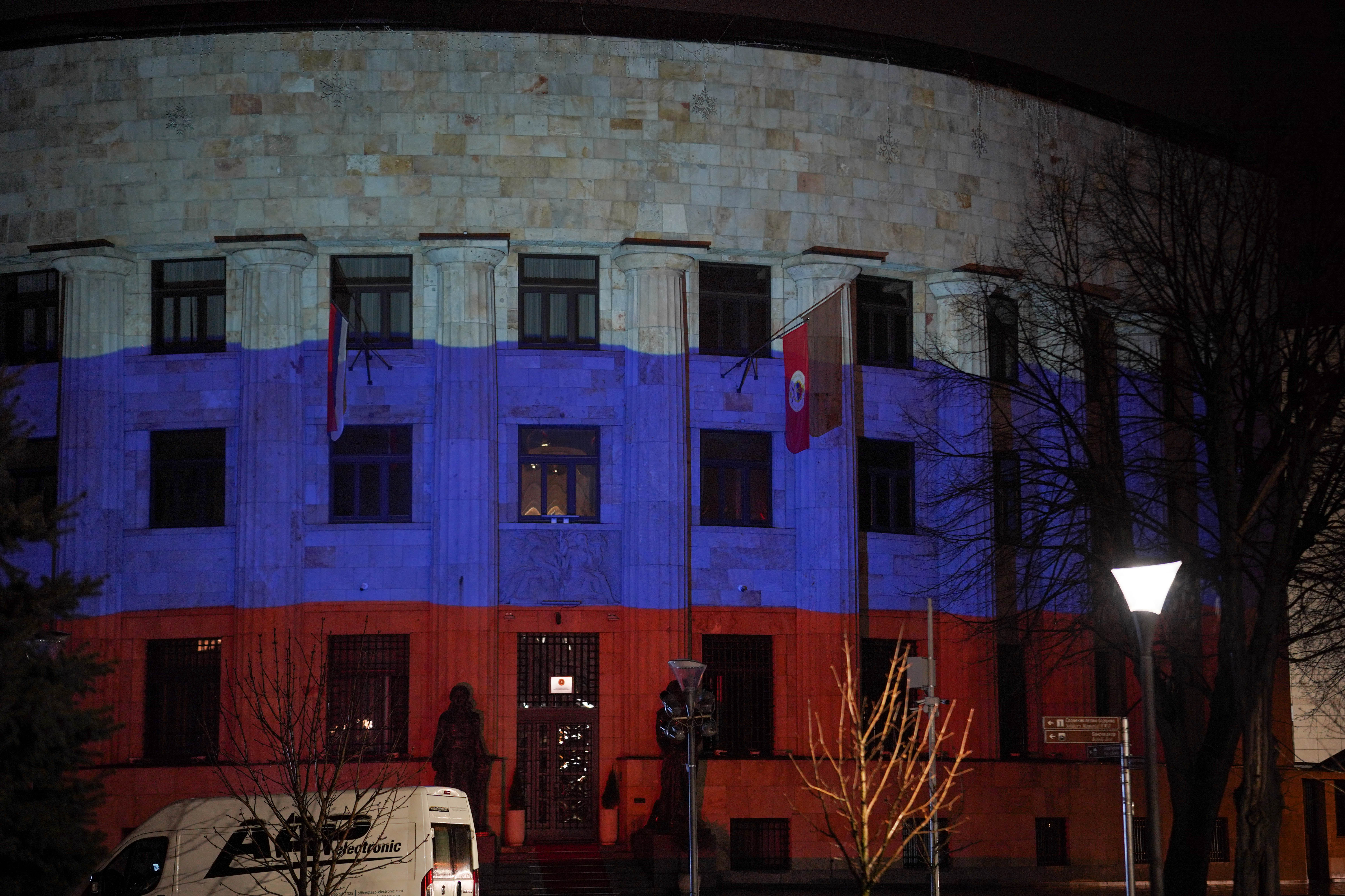 Banja Luka: Palata Republike osvijetljena je u bojama Rusije