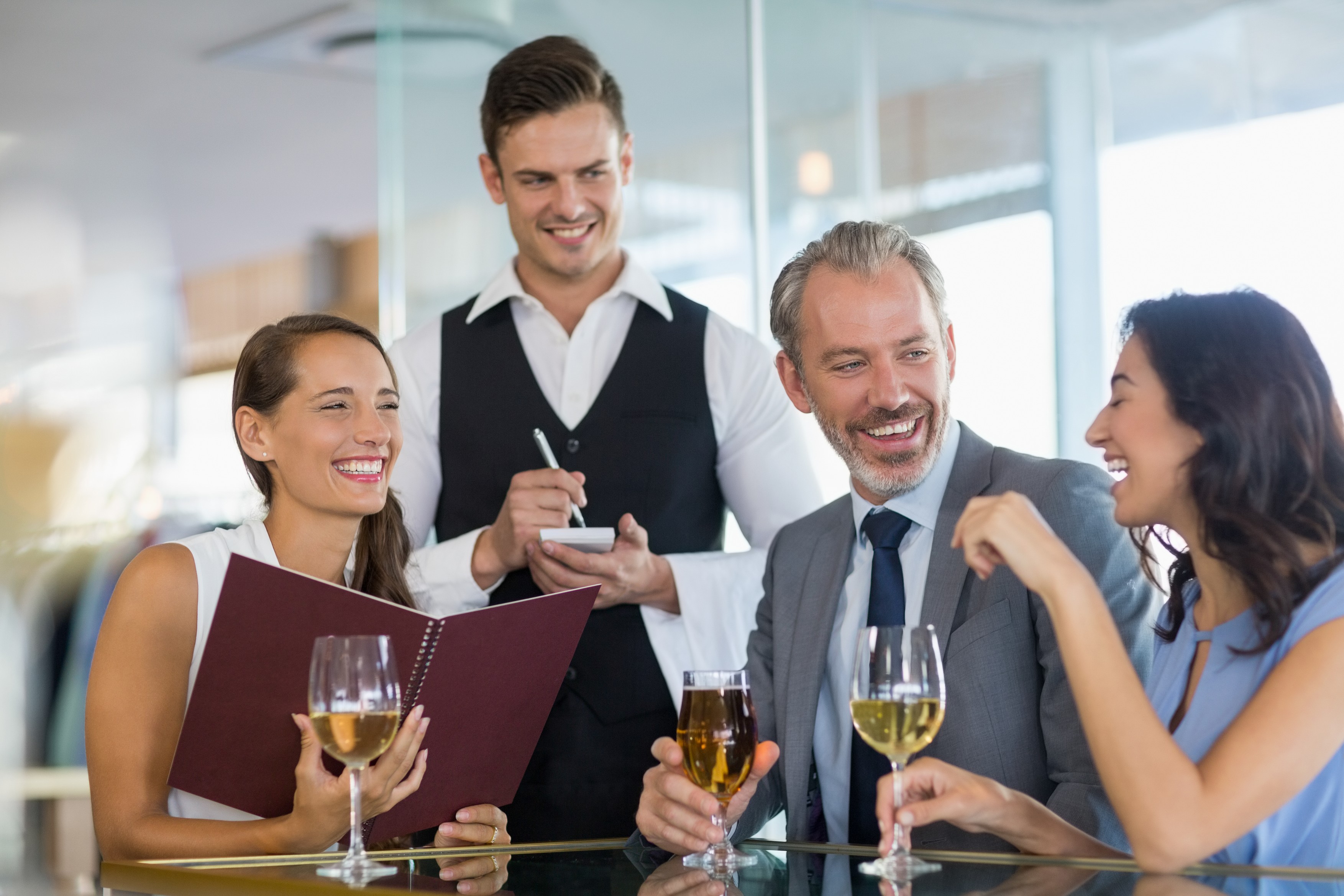 restoran, konobar, večera, ručak