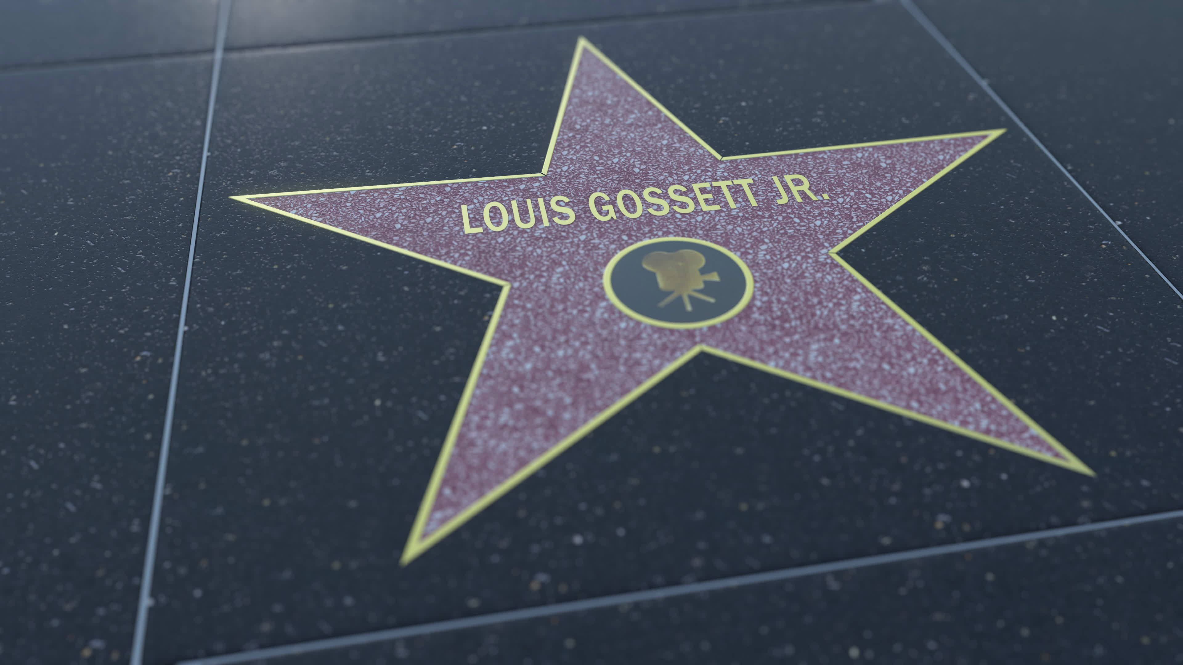 Hollywood,Walk,Of,Fame,Star,With,Louis,Gossett,Jr.,Inscription.