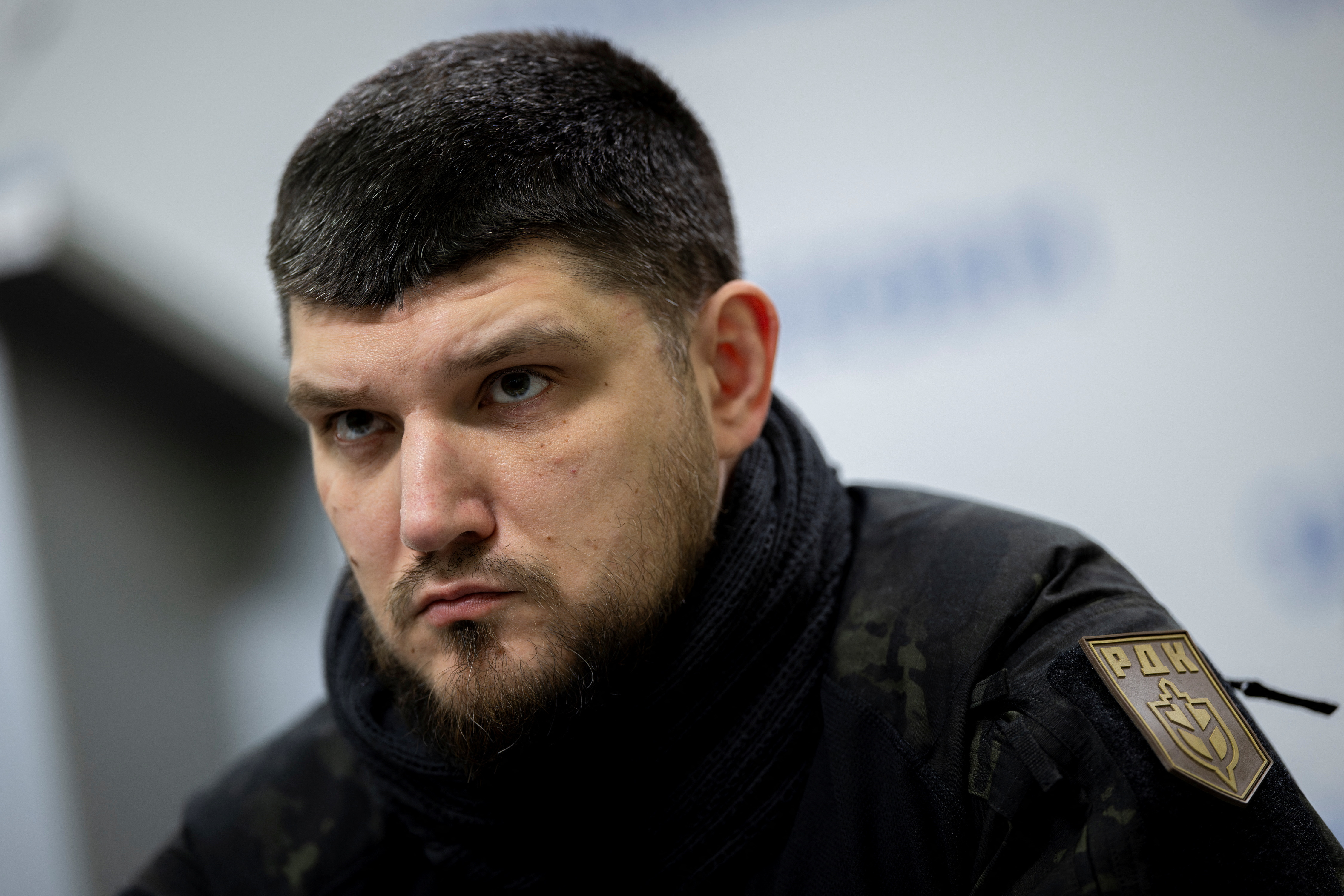 Press conference by Russian paramilitary groups who fight on the side Ukraine in Kyiv, Denis Kapustin, bijeli rex, white rex