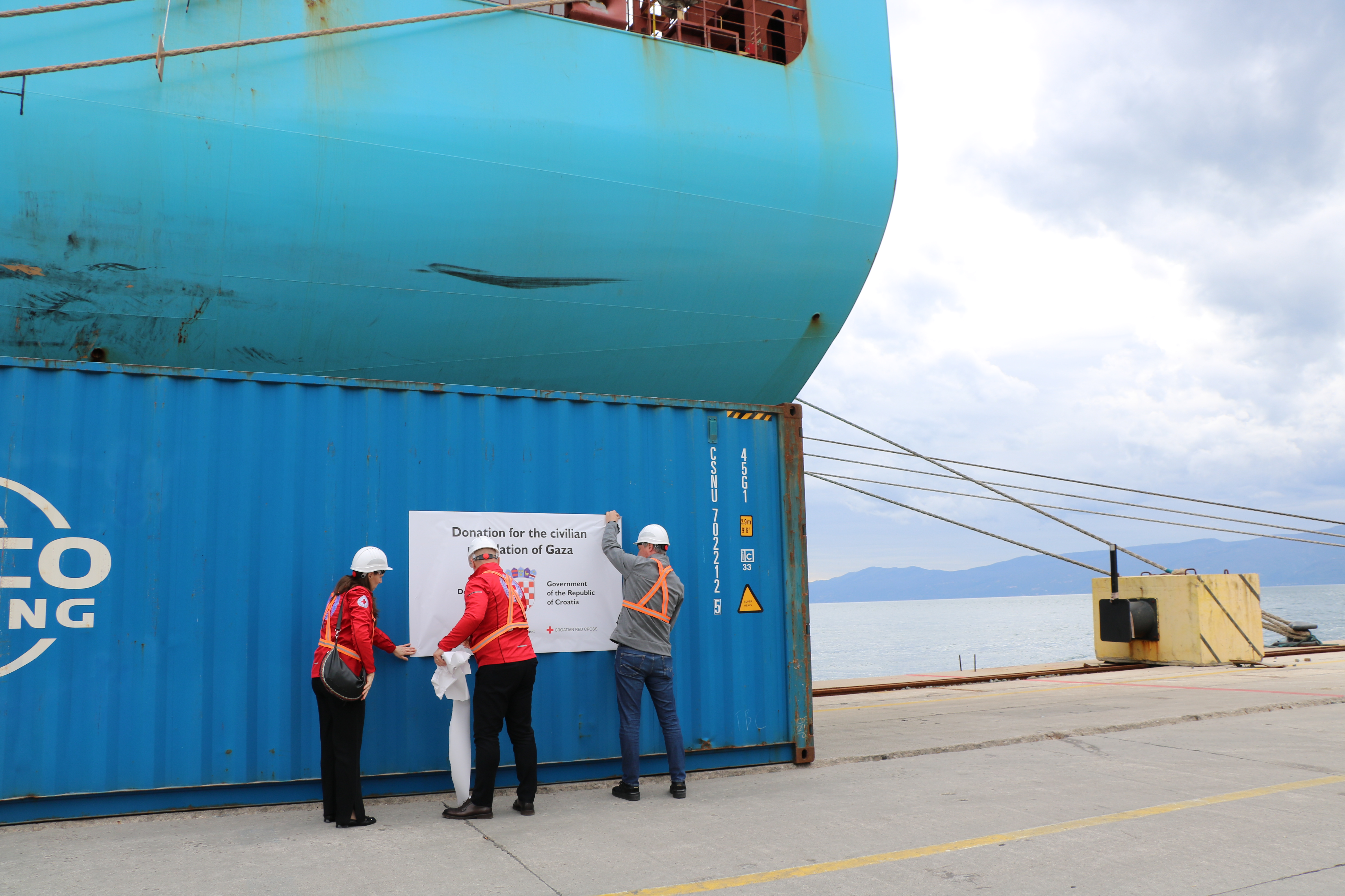 humanitarna pomoć gaza, rijek, brod, kontejner