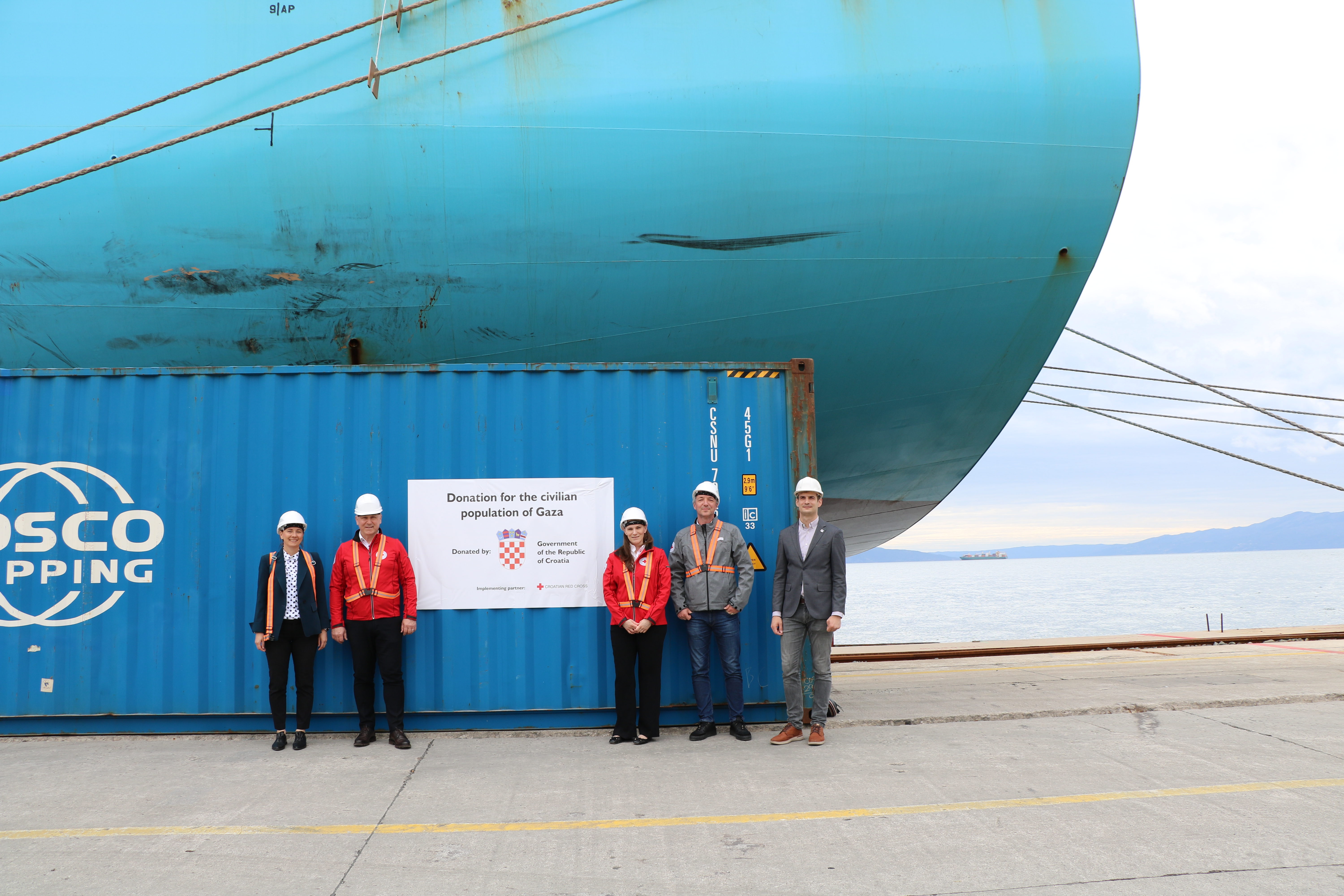 humanitarna pomoć gaza, rijek, brod, kontejner