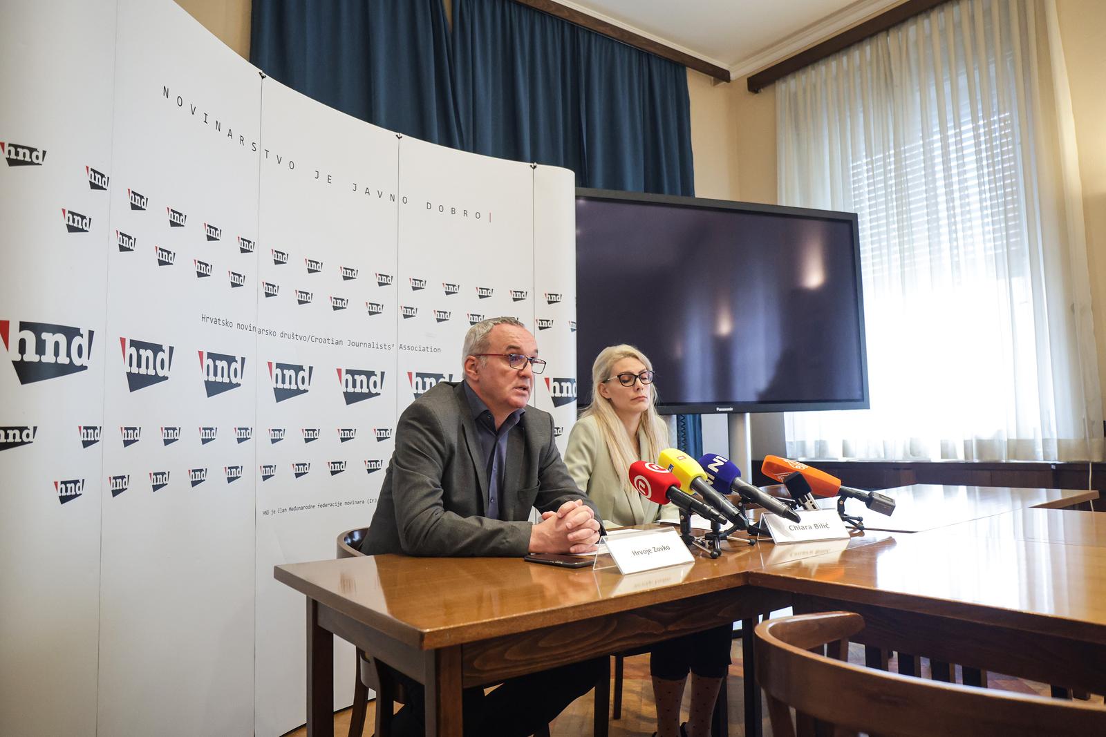 Zagreb: Konferencija za novinare HND-a uoči glasovanja u Saboru o izmjenama Kaznenog zakona "Lex AP"