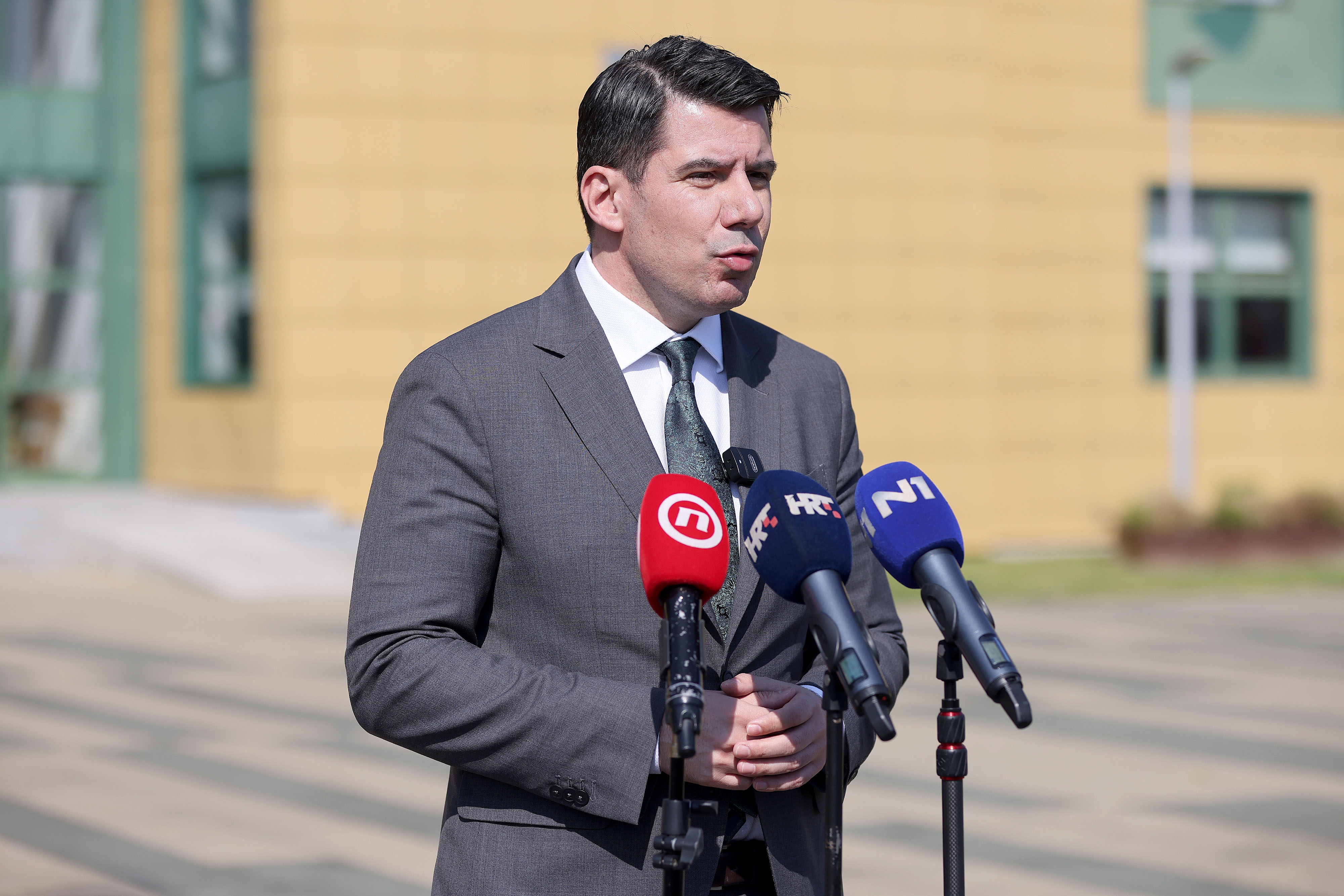 Zagreb: Kandidat Mosta za predsjednika Vlade Nikola Grmoja dao izjavu za medije