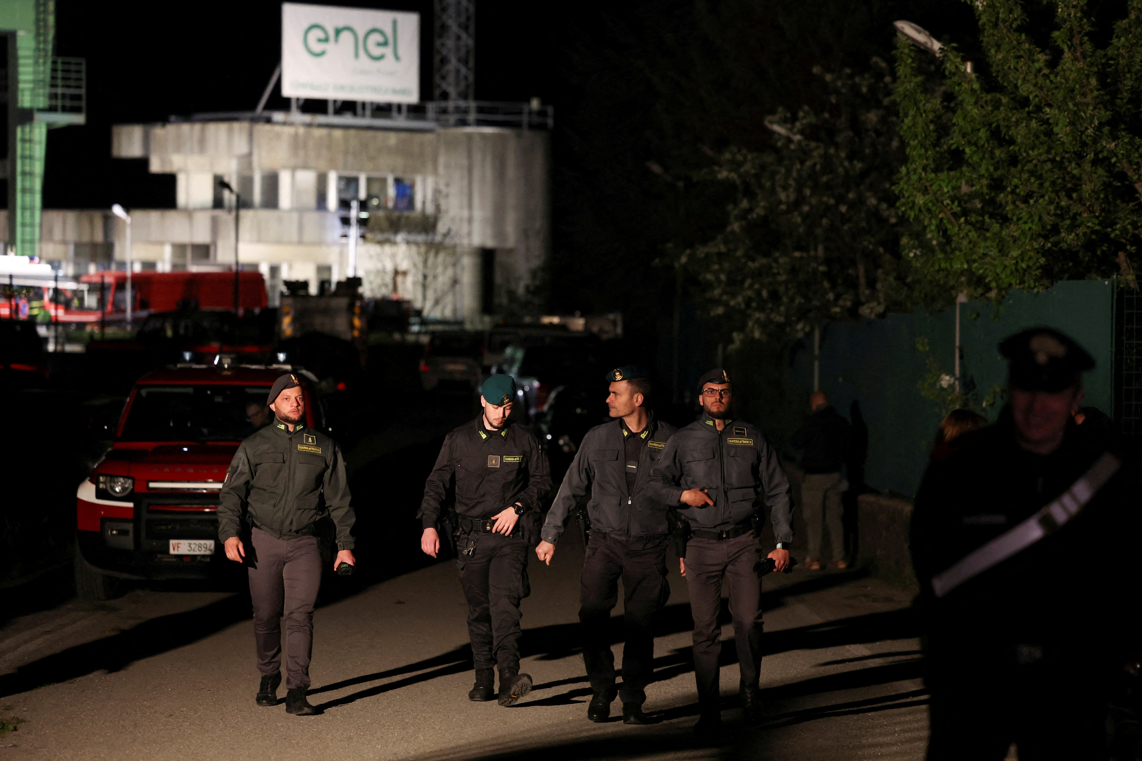 Aftermath of a blast at Enel hydroelectric power plant in Bargi