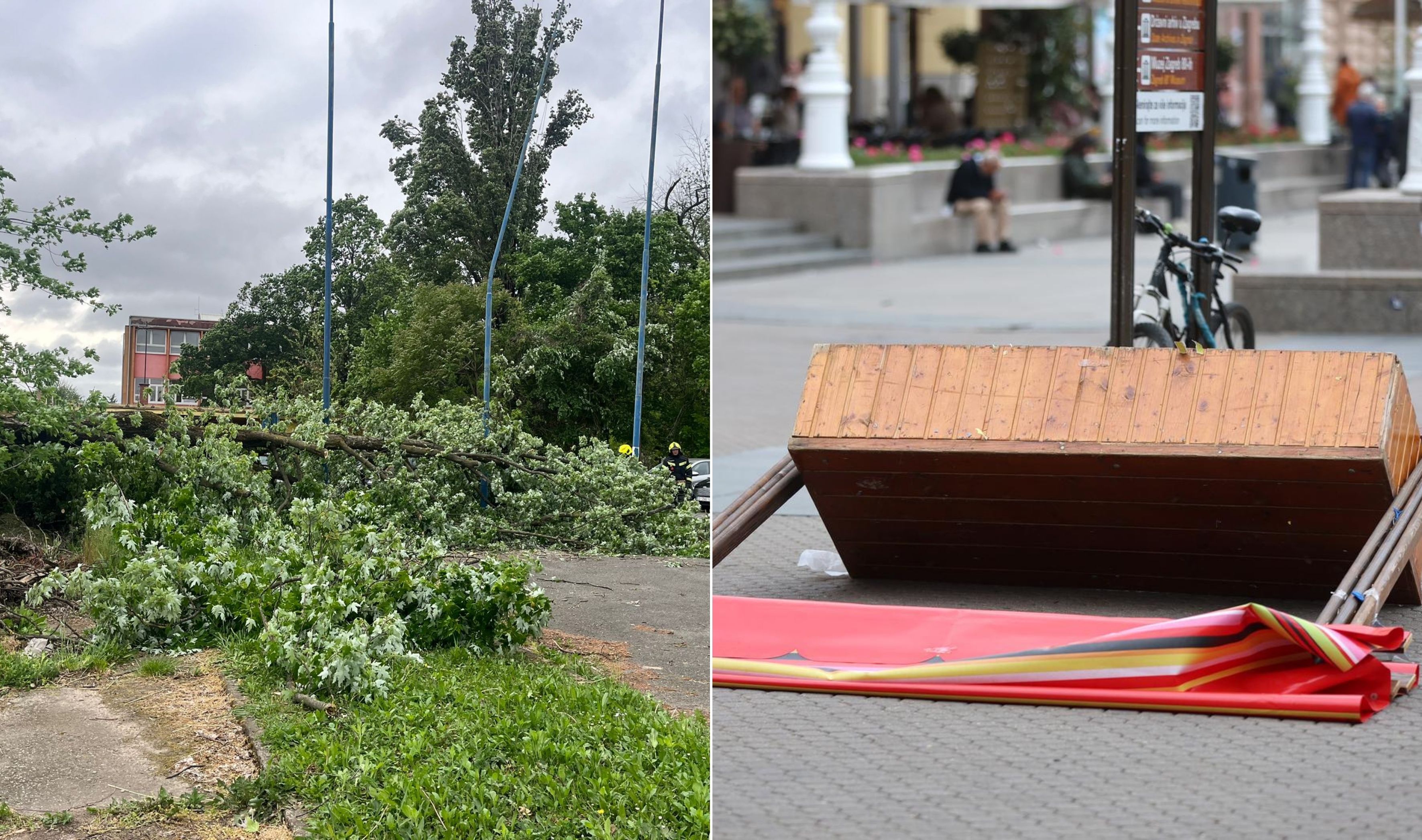 nevrijeme, oluja, zagreb, stablo, drveće, srušeno, štand