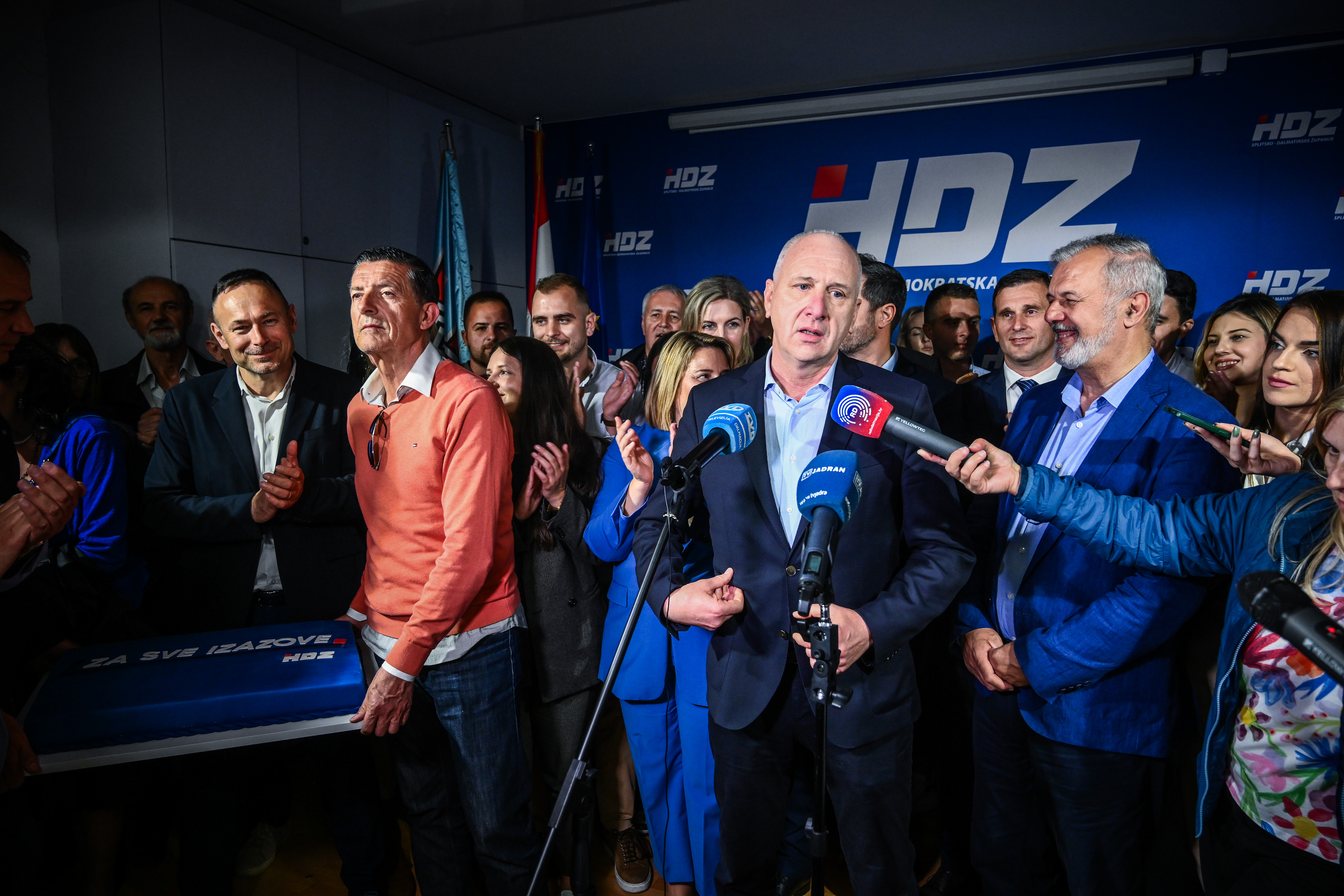 Split: Doček izbornih rezultata u stožeru HDZ-a Splitsko-dalmatinske županije