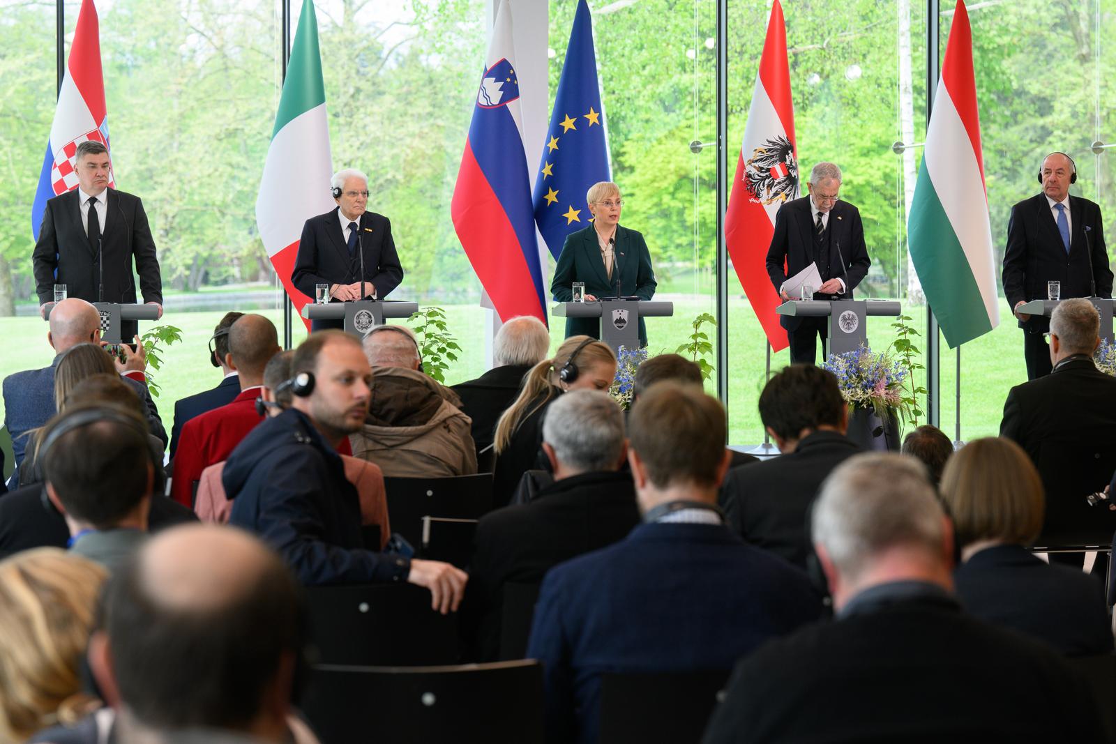 Konferencija za medije državnika koji sudjeluju na proslavi 20 godina članstva Slovenije u EU